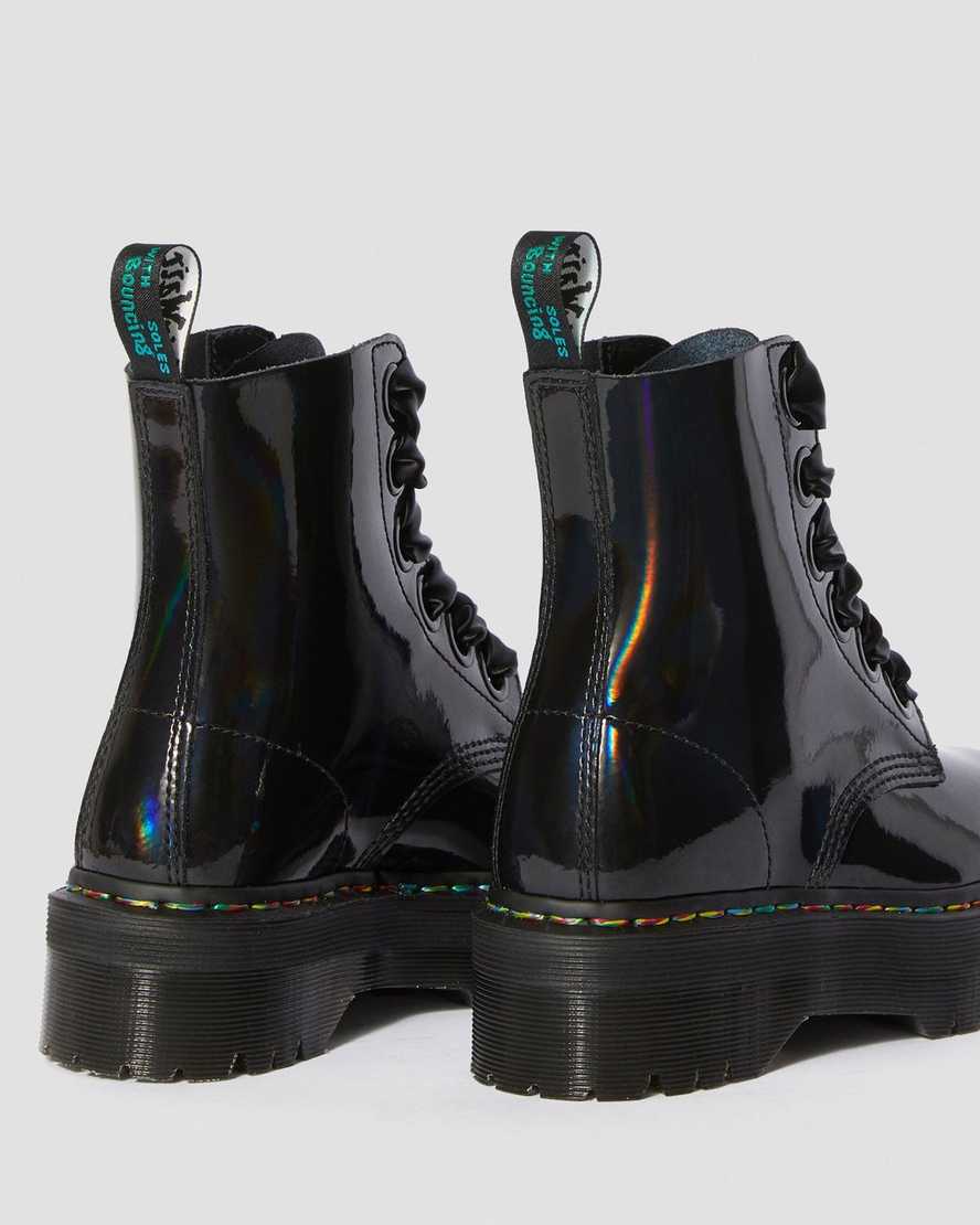 Boots Plateformes Molly en cuir verni Rainbow | Dr Martens