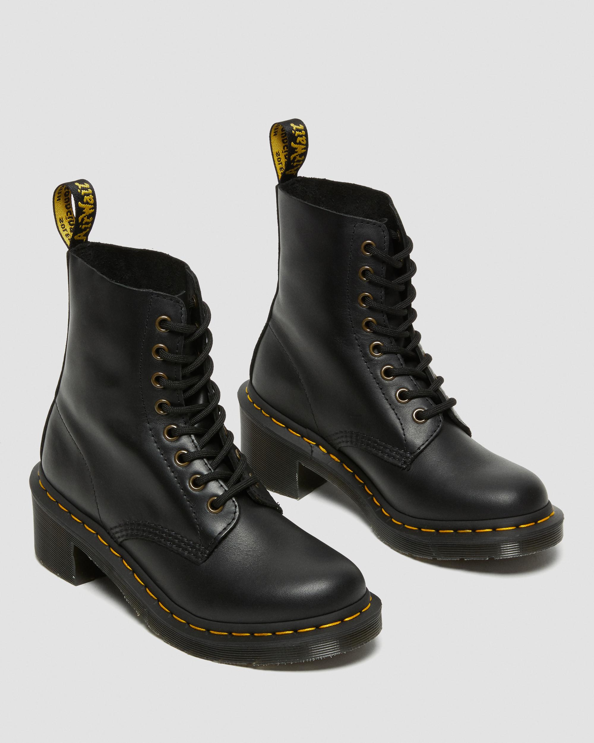 LEATHER HEELED LACE UP BOOTS | Dr. Martens