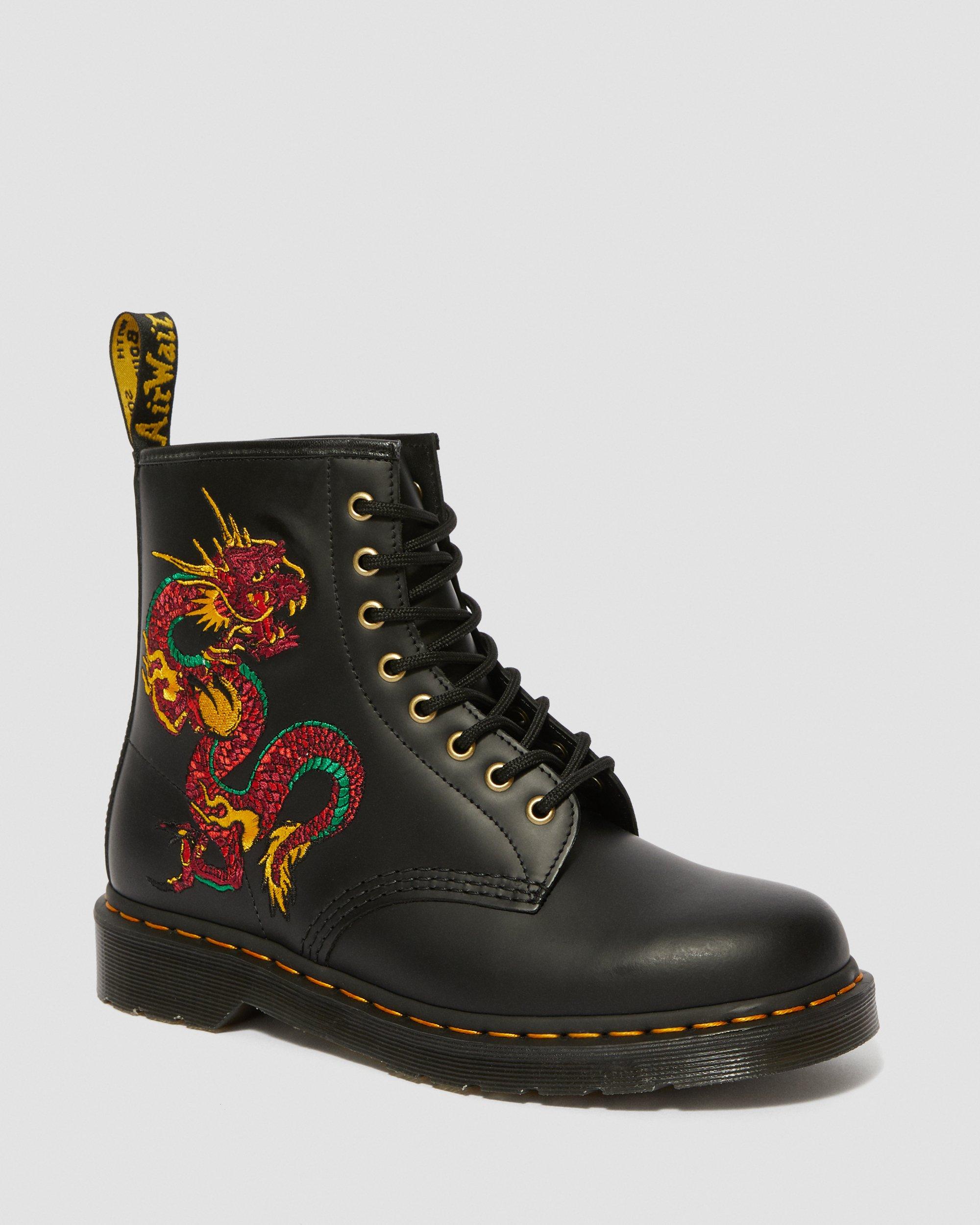 embroidered lace up boots