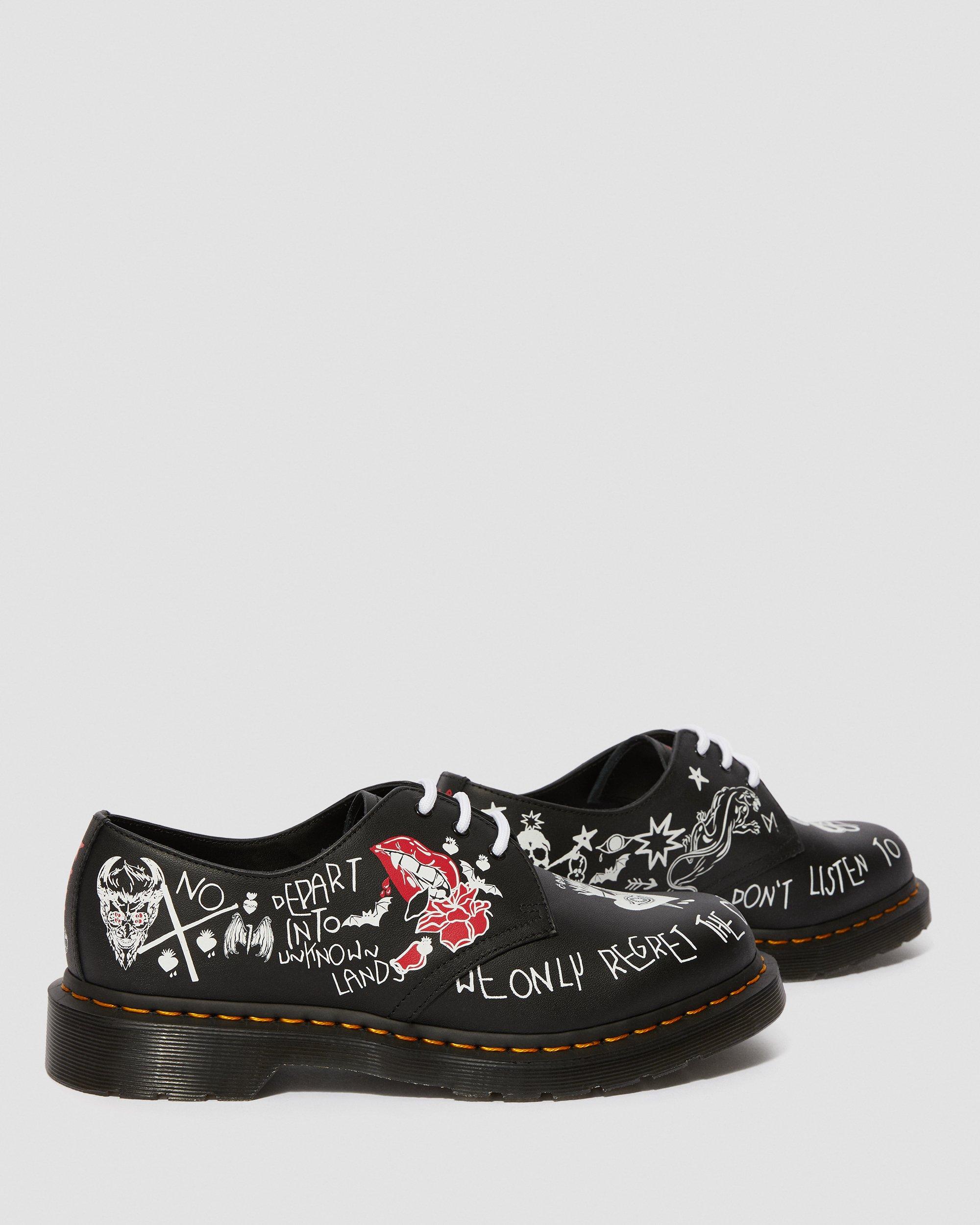 1461 rebel leather printed oxford shoes