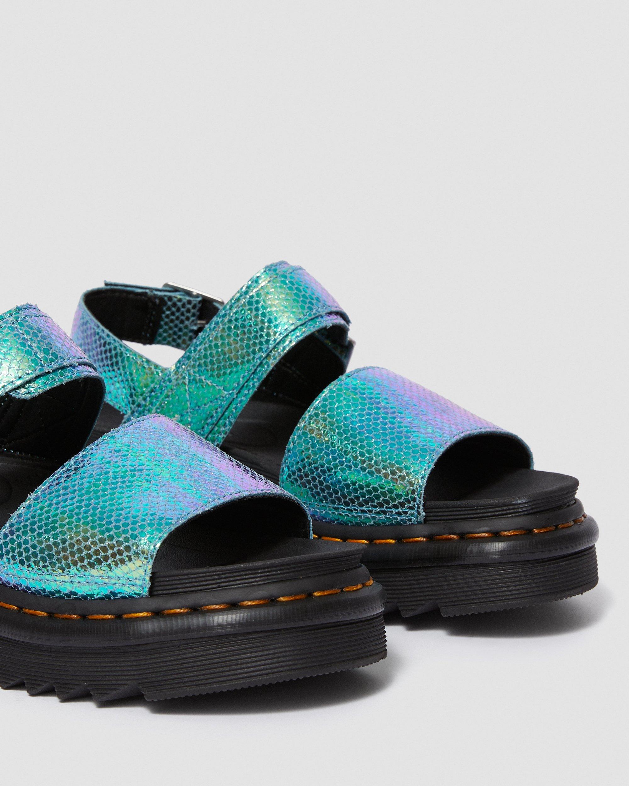 vegan voss iridescent strap sandals