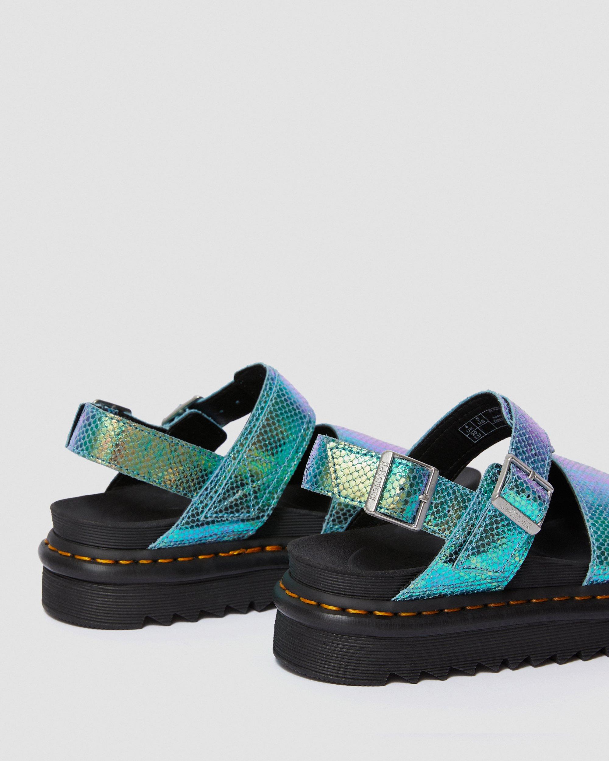 vegan voss iridescent strap sandals