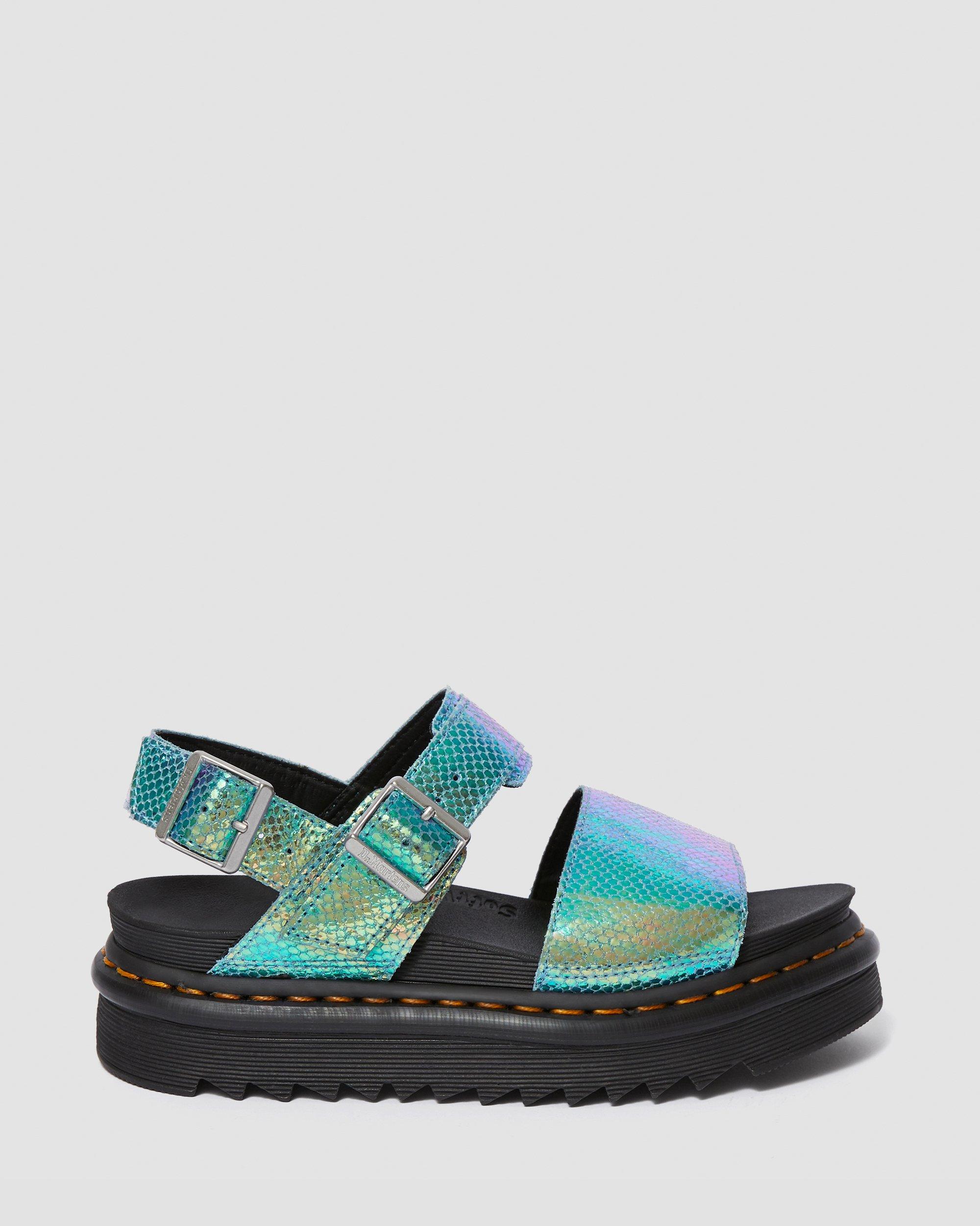 vegan voss iridescent strap sandals