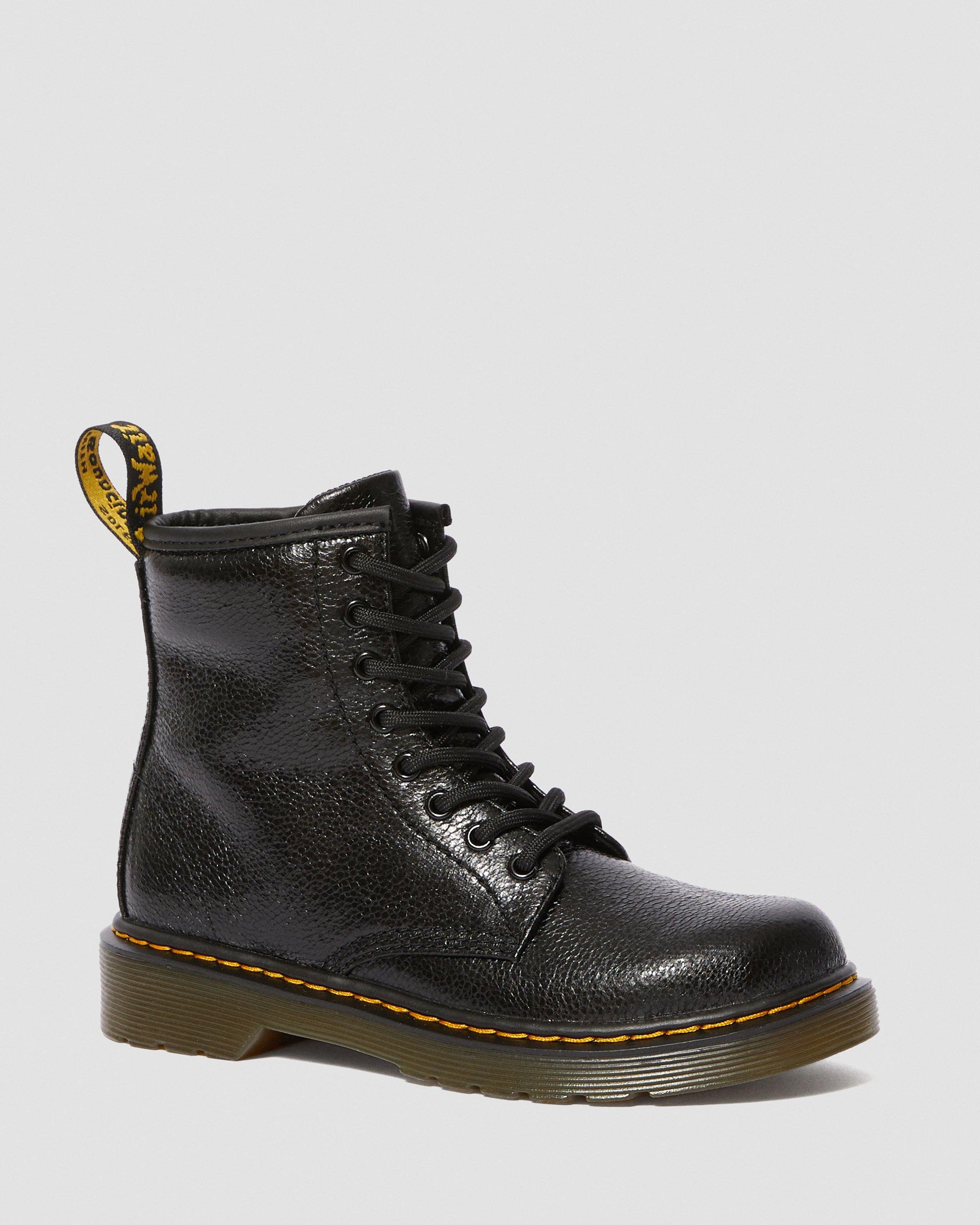 black metallic boots