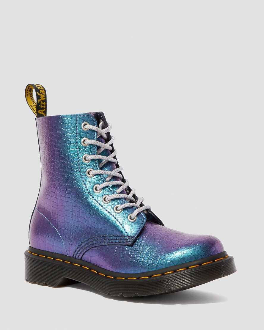 Excluir modo Pepino 1460 PASCAL METALLIC CROCODILE LEATHER BOOTS | Dr. Martens Official
