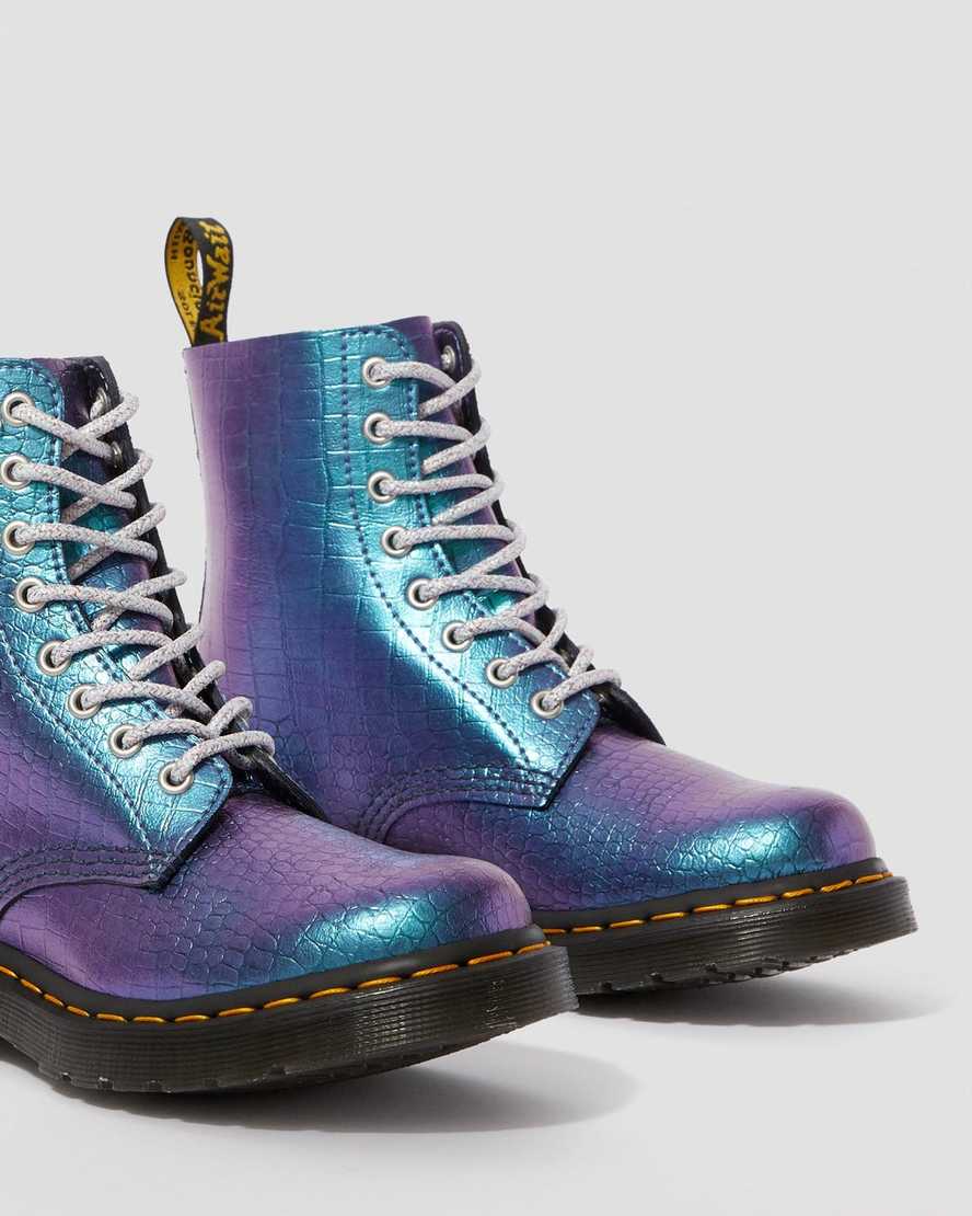 1460 Pascal Metallic Crocodile Leather Boots | Dr Martens