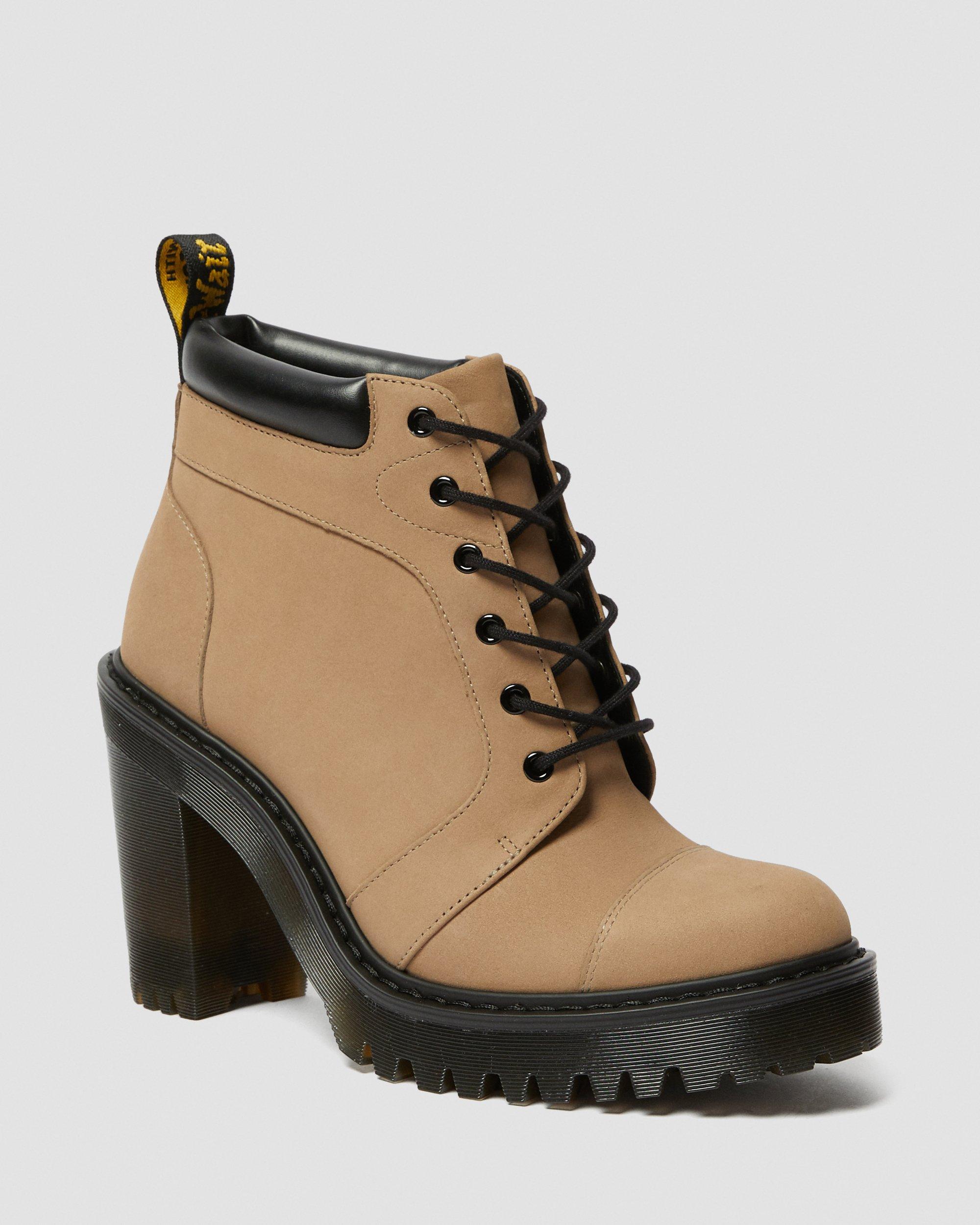 SUEDE HEELED ANKLE BOOTS | Dr. Martens