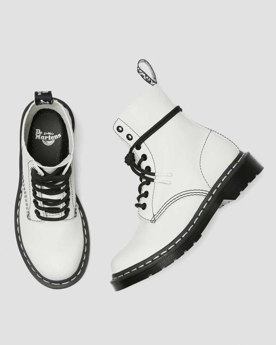 1460 PASCAL BLACK & WHITE LEATHER ANKLE BOOTS | Dr. Martens