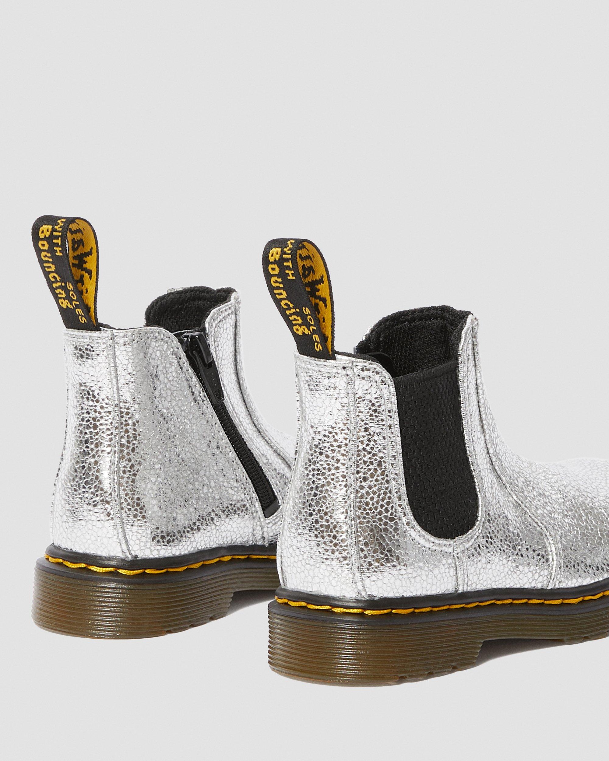 metallic chelsea boots