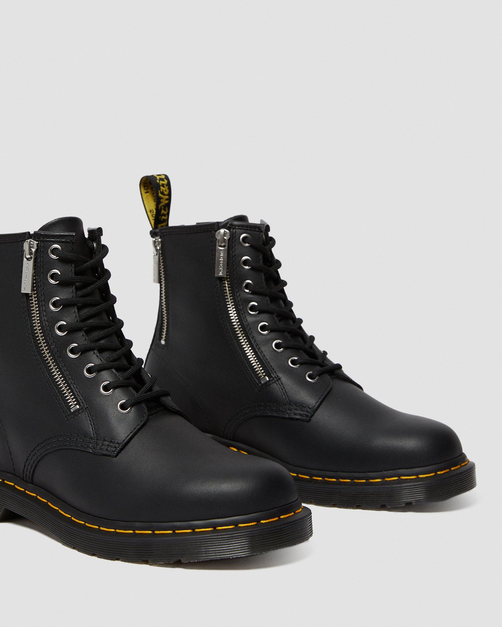 1460 ZIP NAPPA LEATHER LACE UP BOOTS 