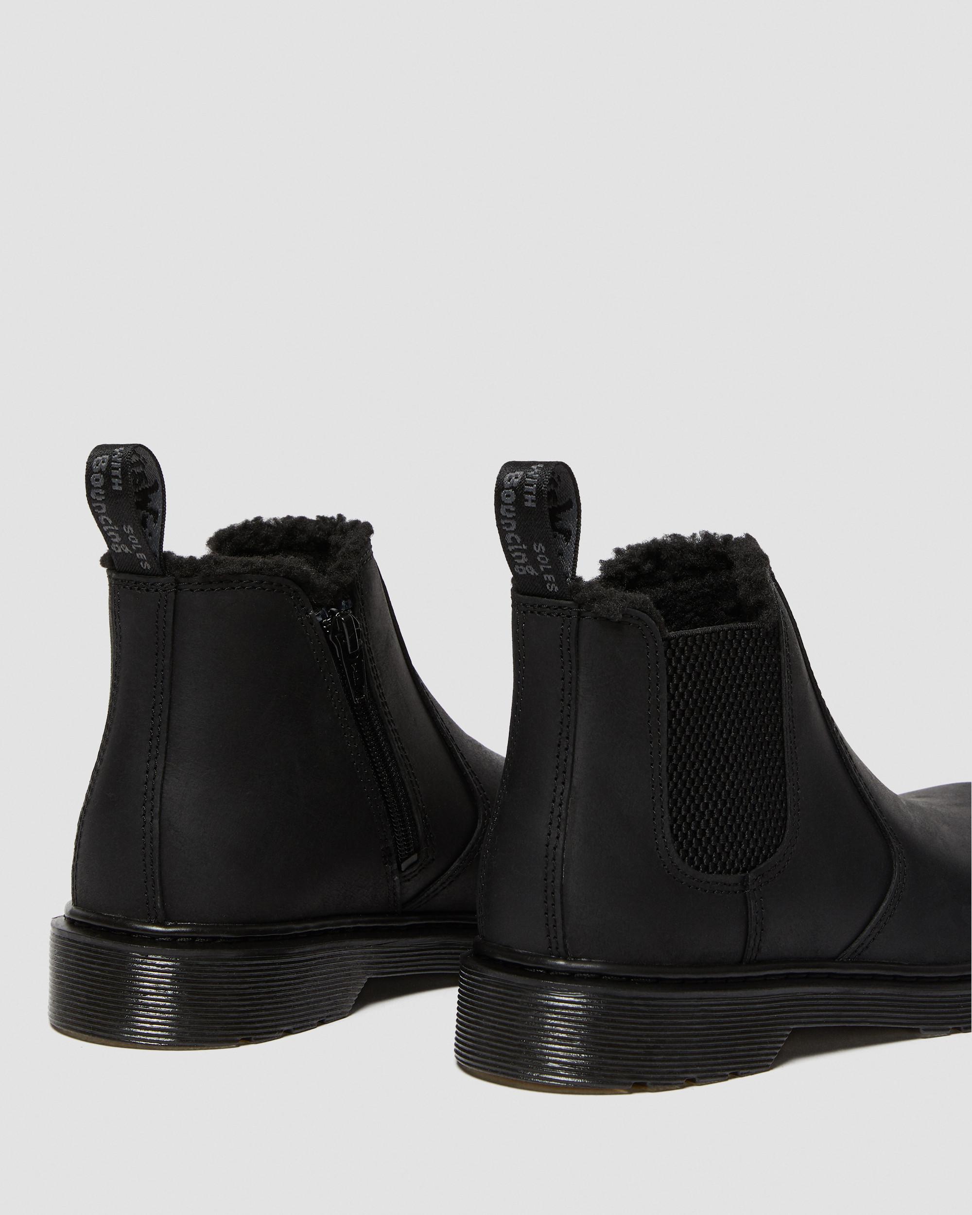 fur doc martens chelsea boots
