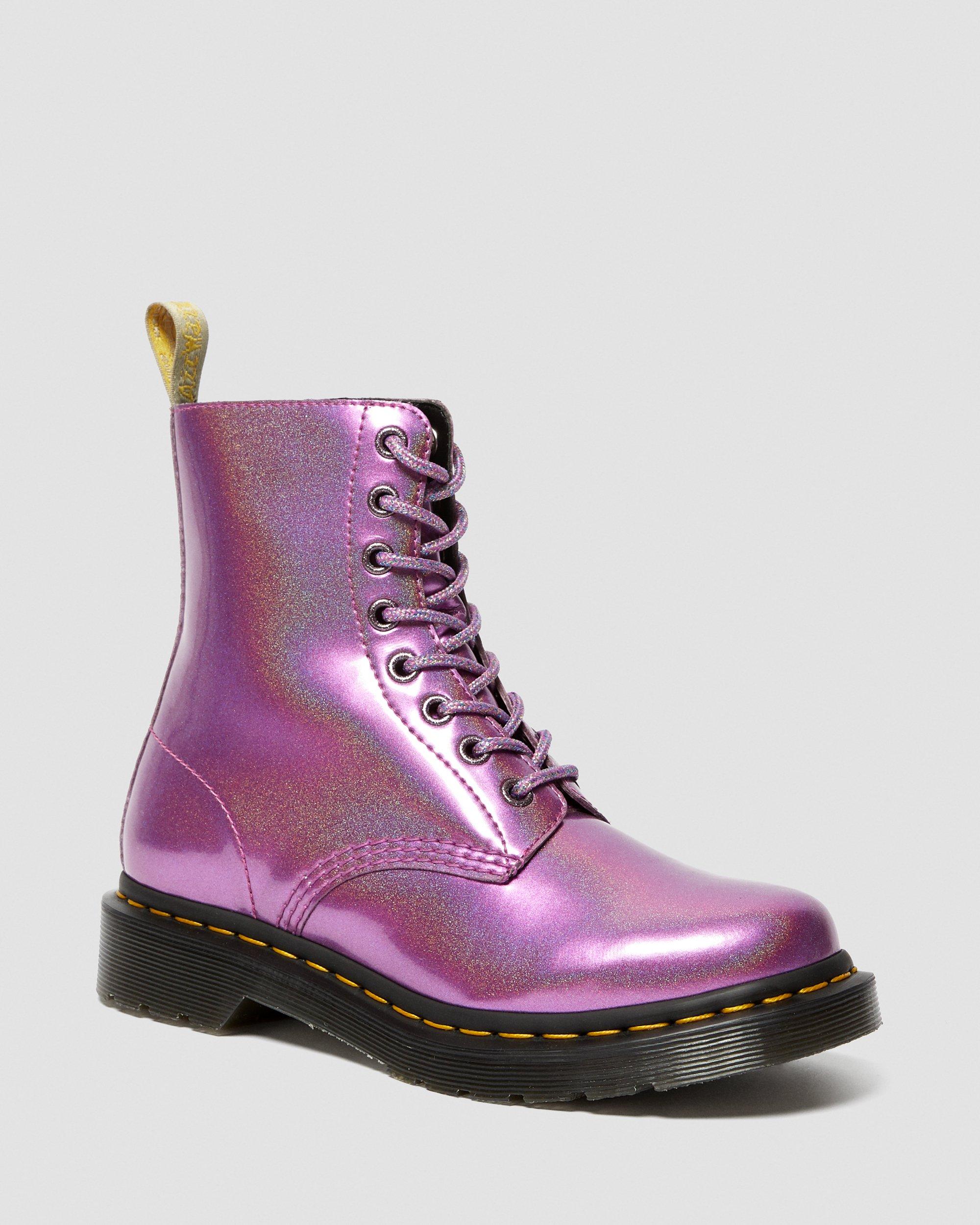 black and pink doc martens