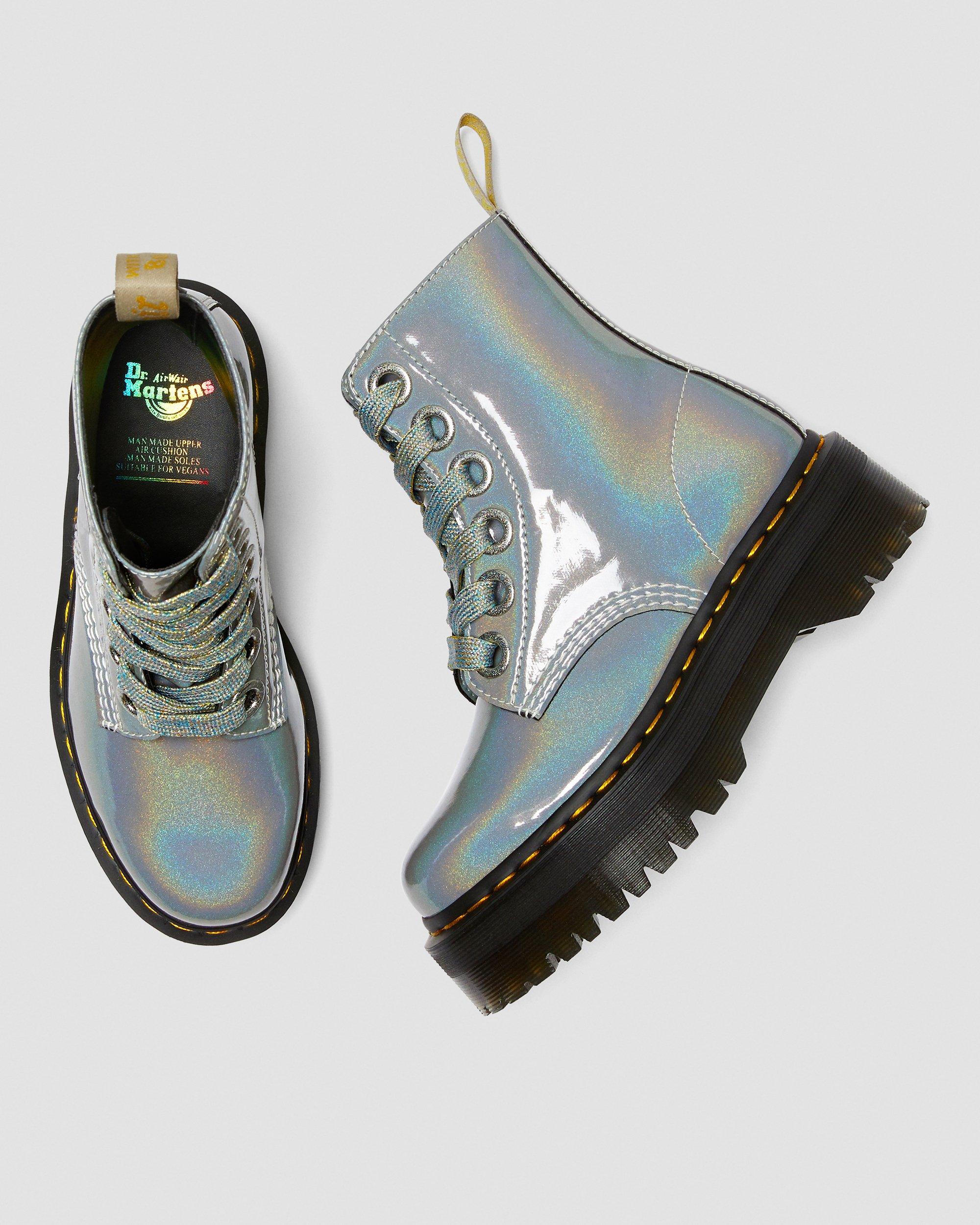dr martens molly iridescent pink
