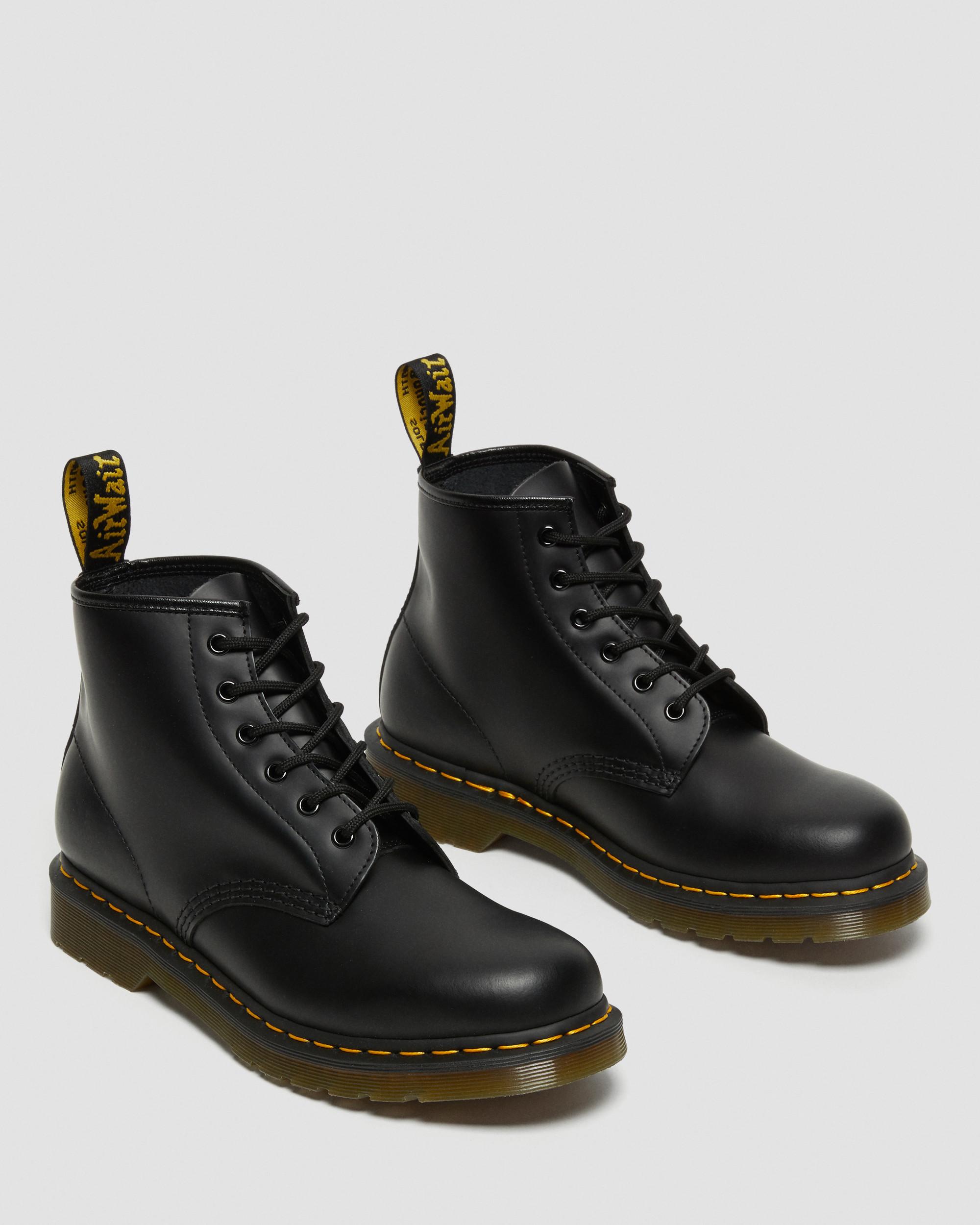 101 YELLOW STITCH SMOOTH LEATHER ANKLE BOOTS | Dr. Martens Official