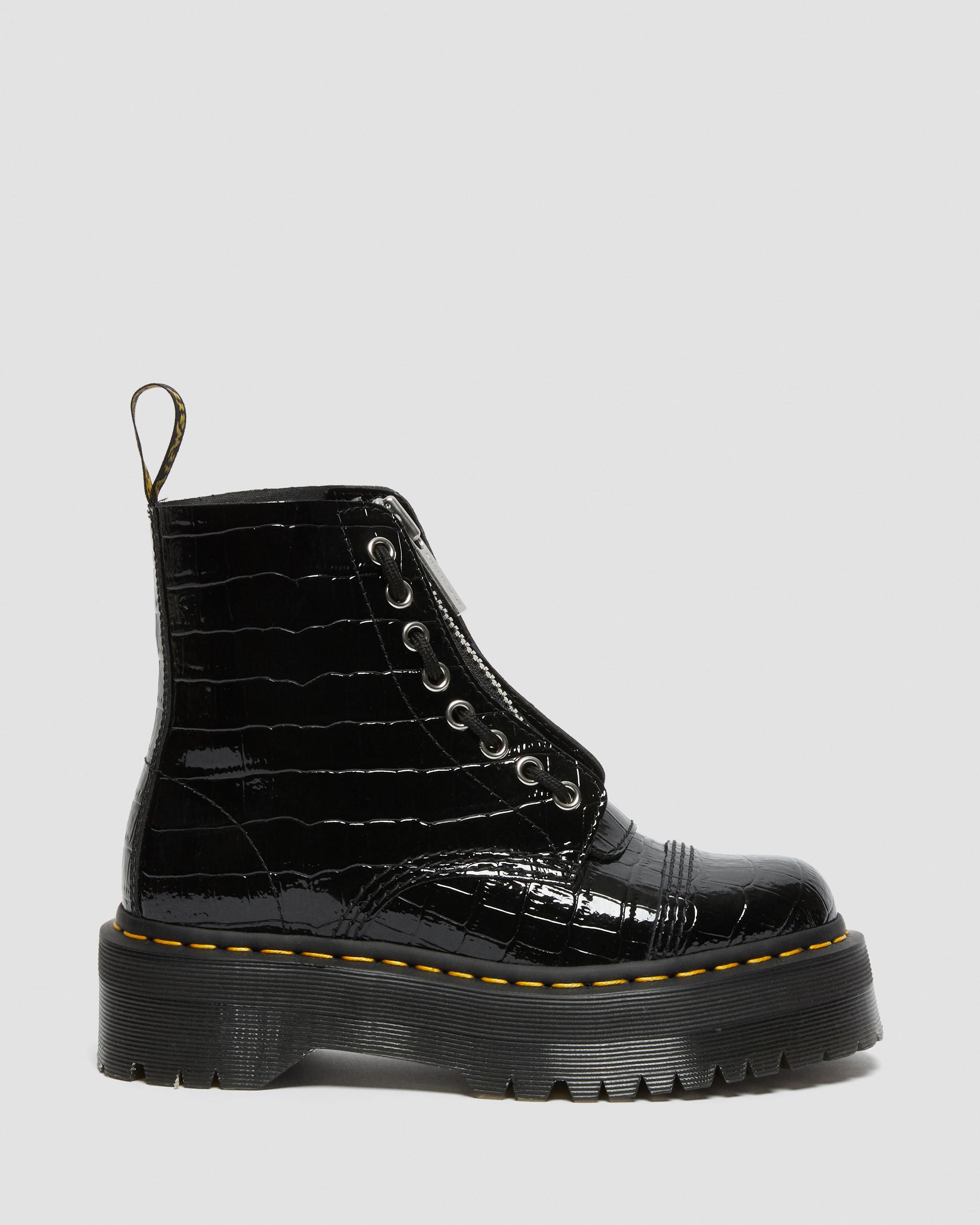 black sinclair croc boots