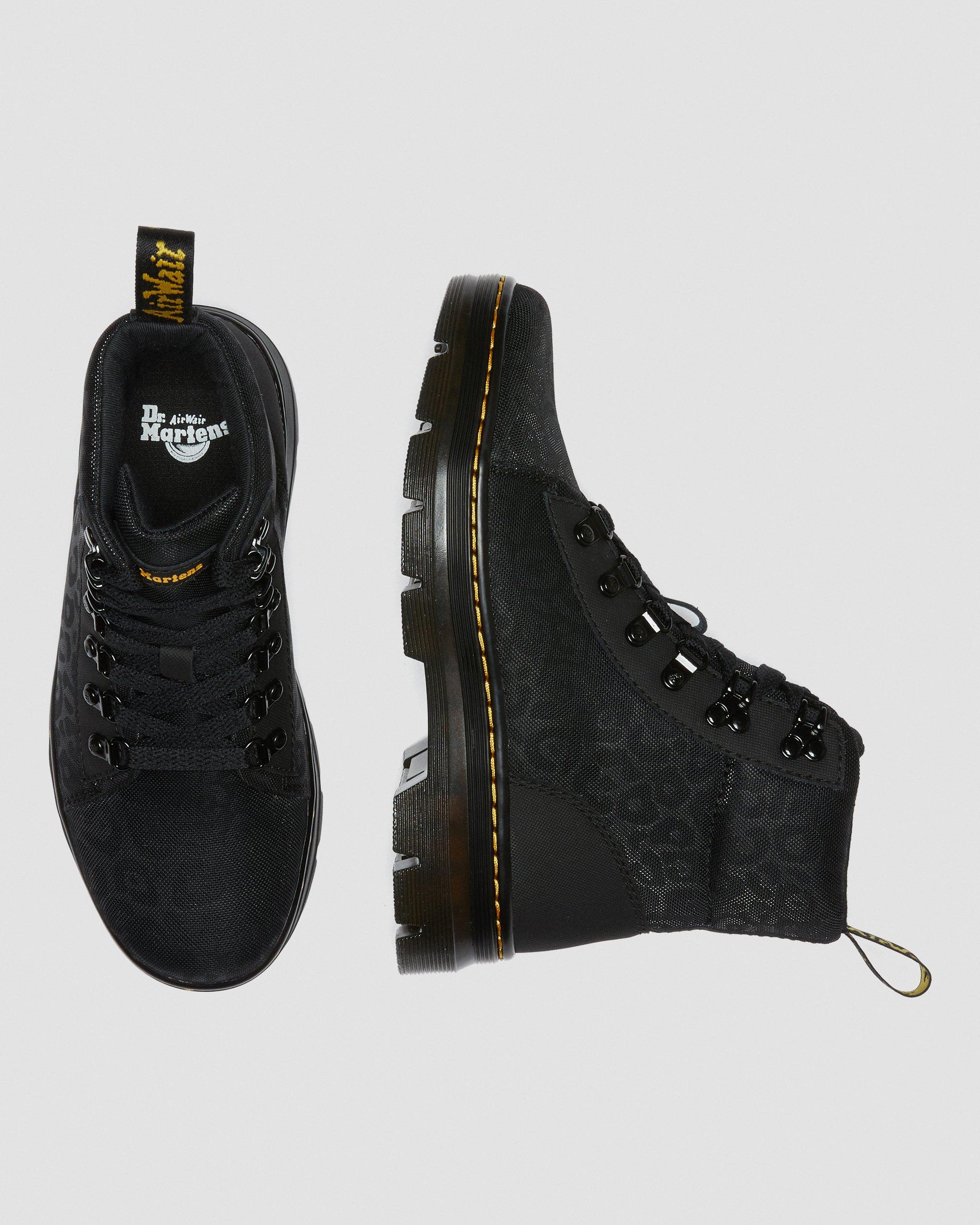 Combs Women's Leopard Utility Boots in Black Dr. Martens