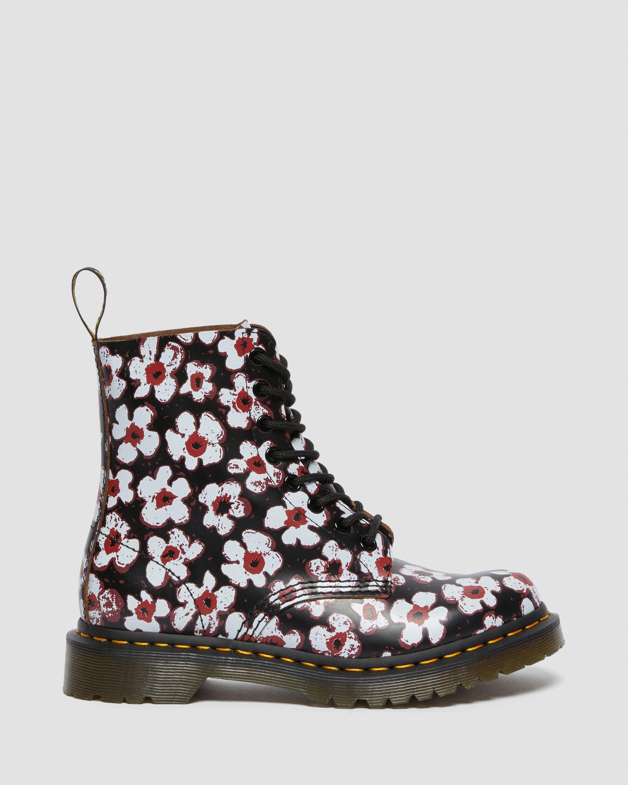 dr martens 3d flower lace up boots
