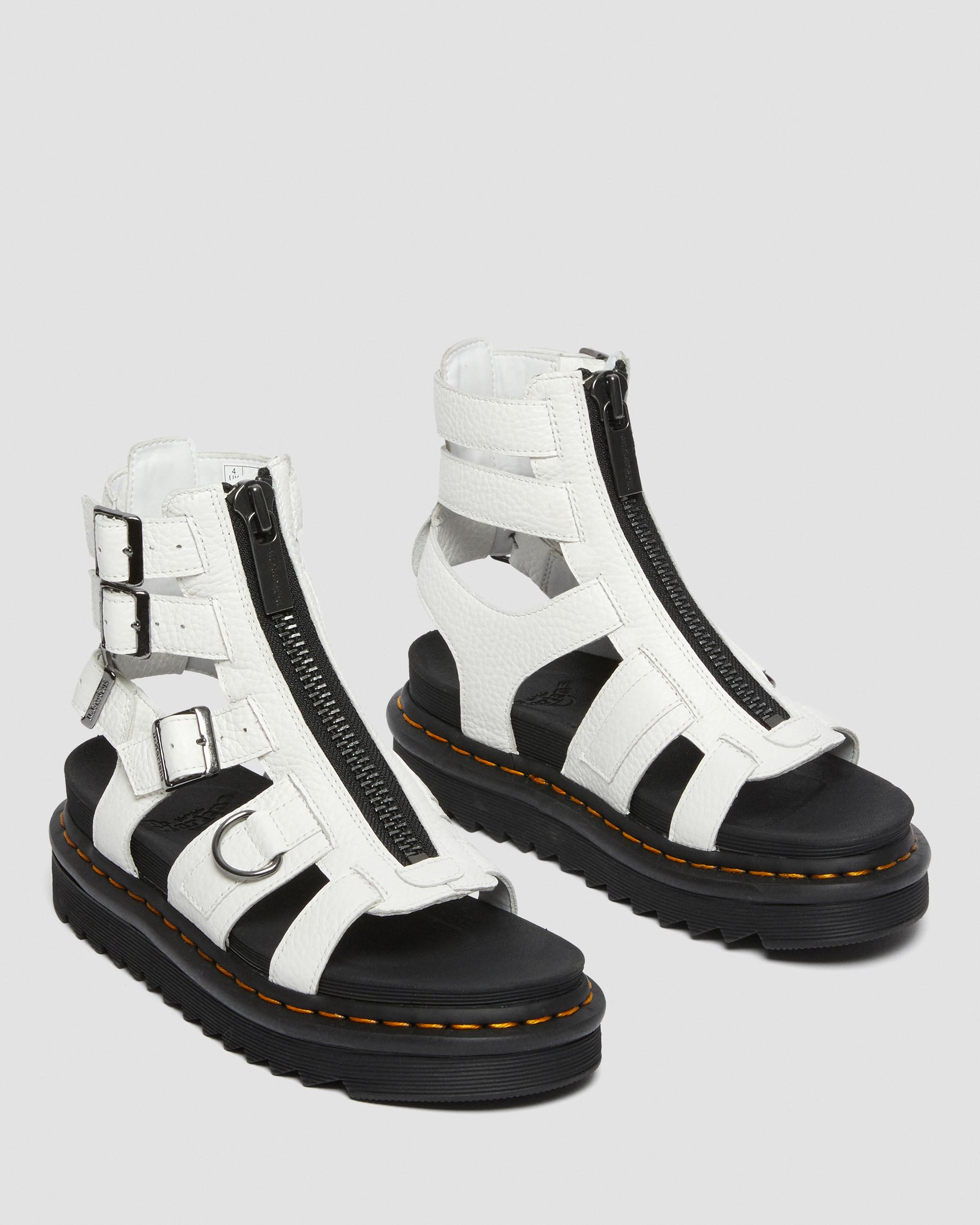 OLSON ZIPPED LEATHER STRAP SANDALS | Dr. Martens