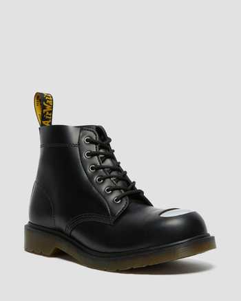 닥터마틴 앵클 부츠 Dr.Martens 101 Exposed Steel Toe Leather Ankle Boots,BLACK SMOOTH LEATHER