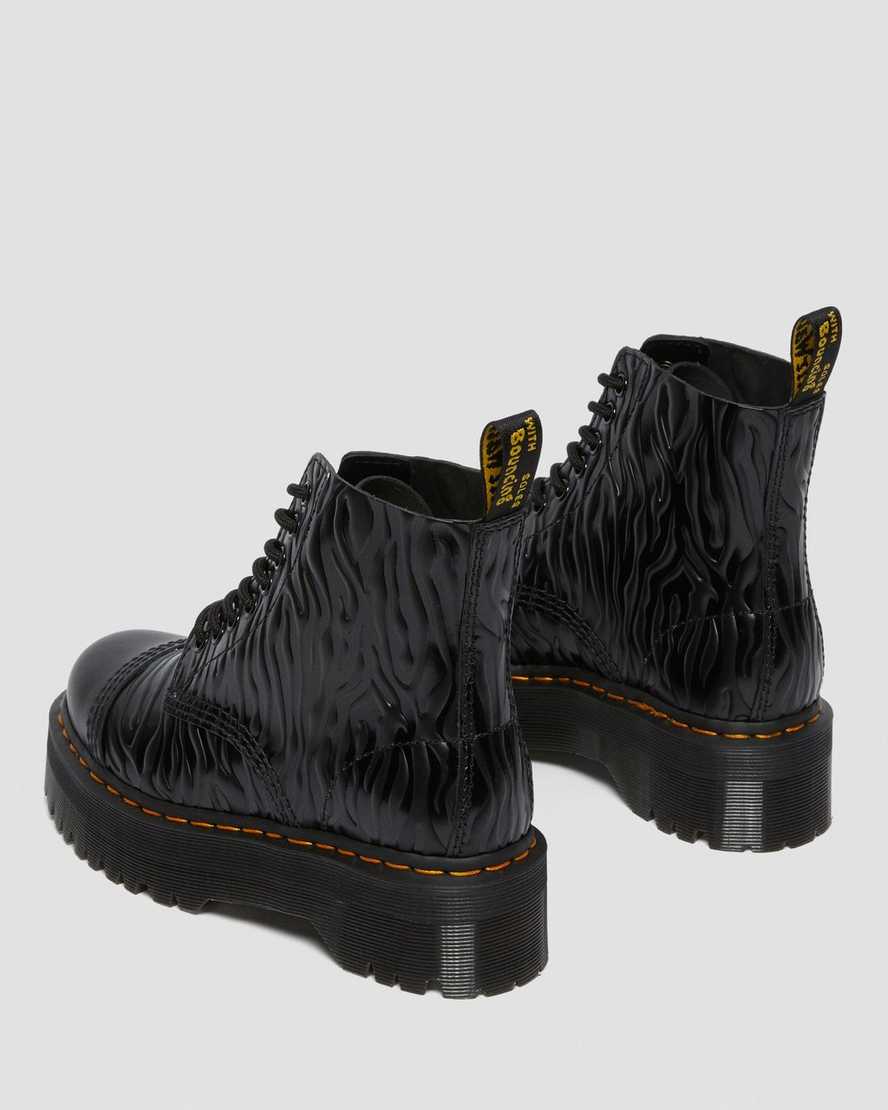 Sinclair Zebra Emboss Smooth Leather Platform Boots | Dr. Martens