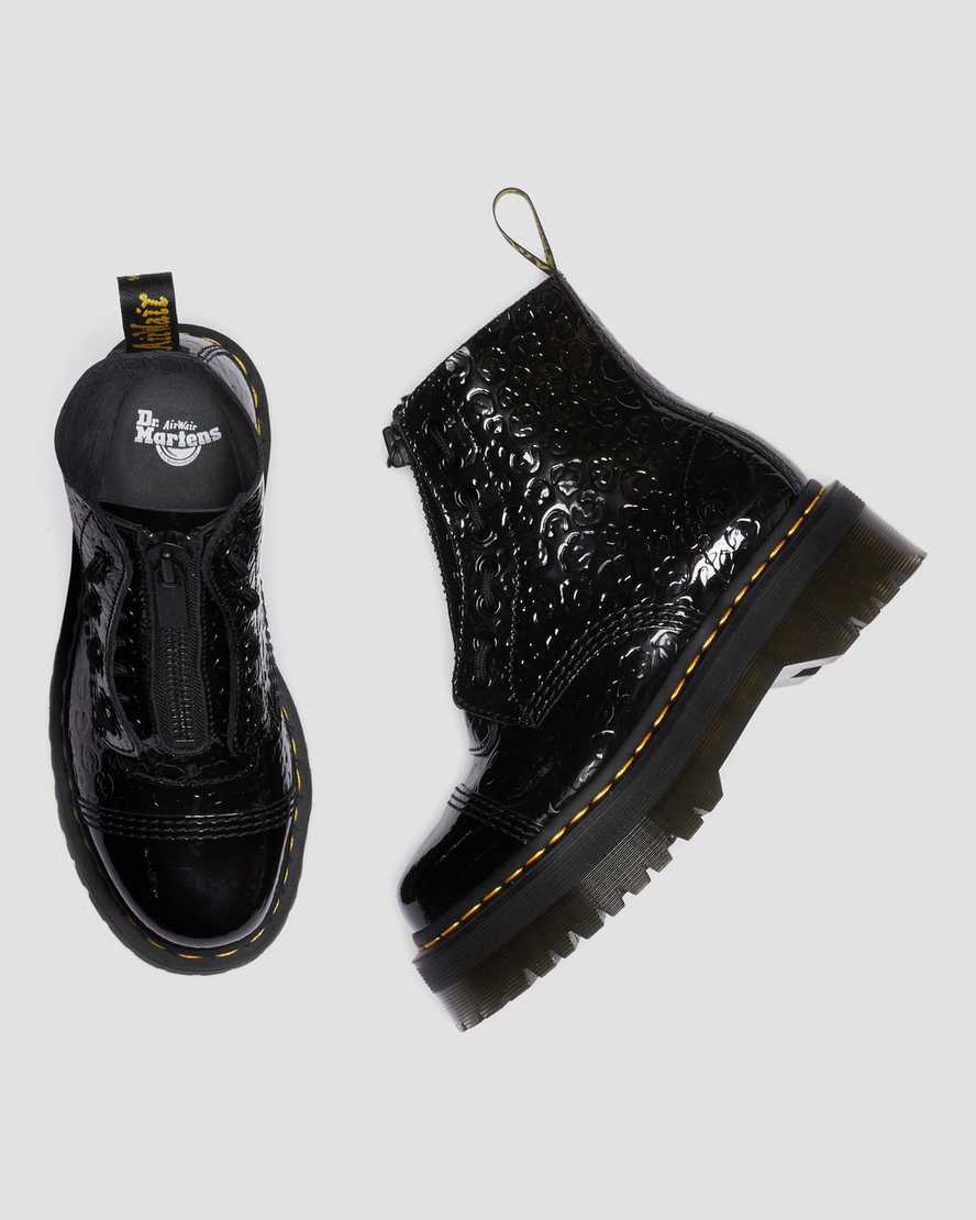 SINCLAIRSinclair Leopard Emboss Patent Leather Platform Boots | Dr Martens