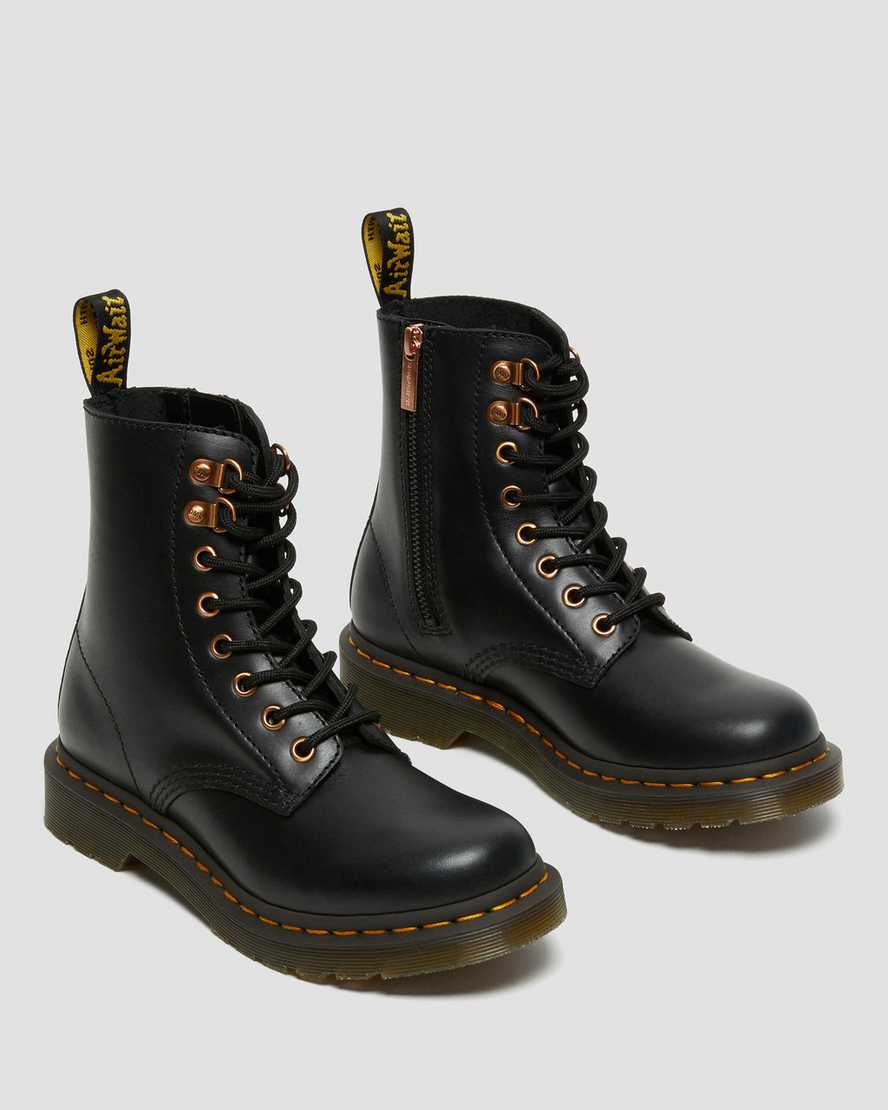 https://i1.adis.ws/i/drmartens/26874001.88.jpg?$large$1460 Pascal Rose Gold Hardware Leather Lace Up Boots | Dr Martens