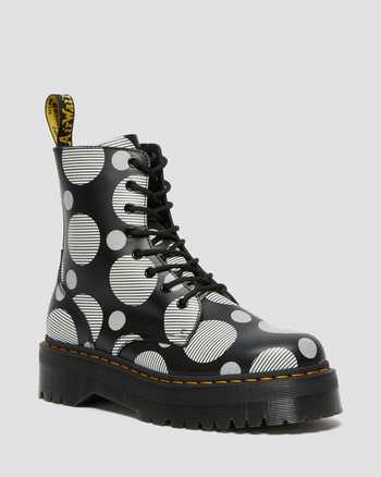 닥터마틴 제이든 부츠 Dr.Martens Jadon Polka Dot Smooth Leather Platform Boots,BLACK POLKA DOT SMOOTH