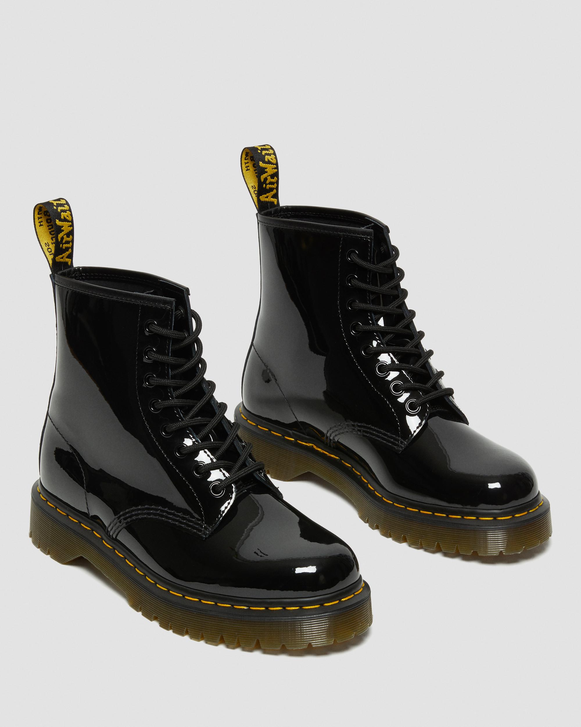 dr martens black patent boots