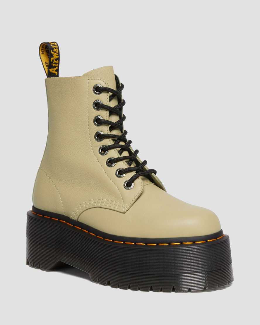 Dr. Martens' 1460 Pascal Max Boot In Pale Olive-green