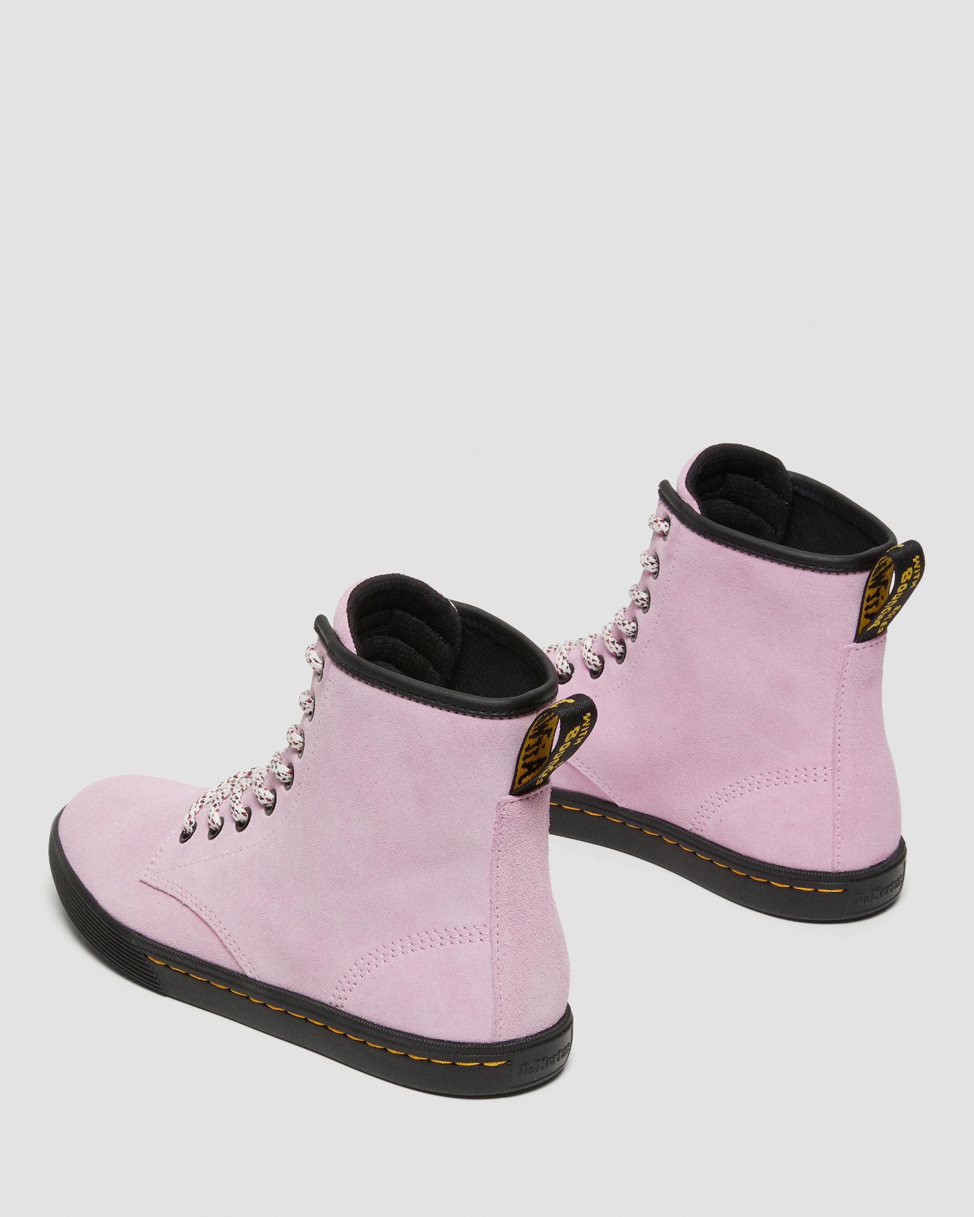 pink suede doc martens