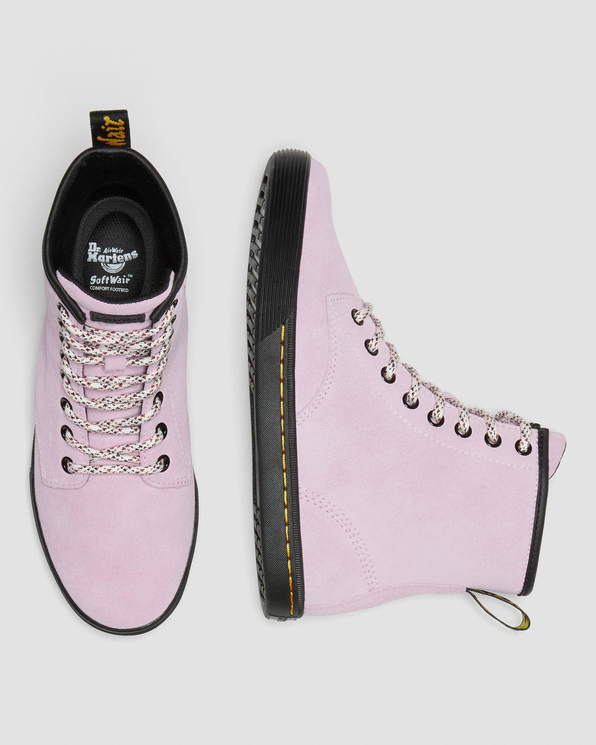 pink suede doc martens