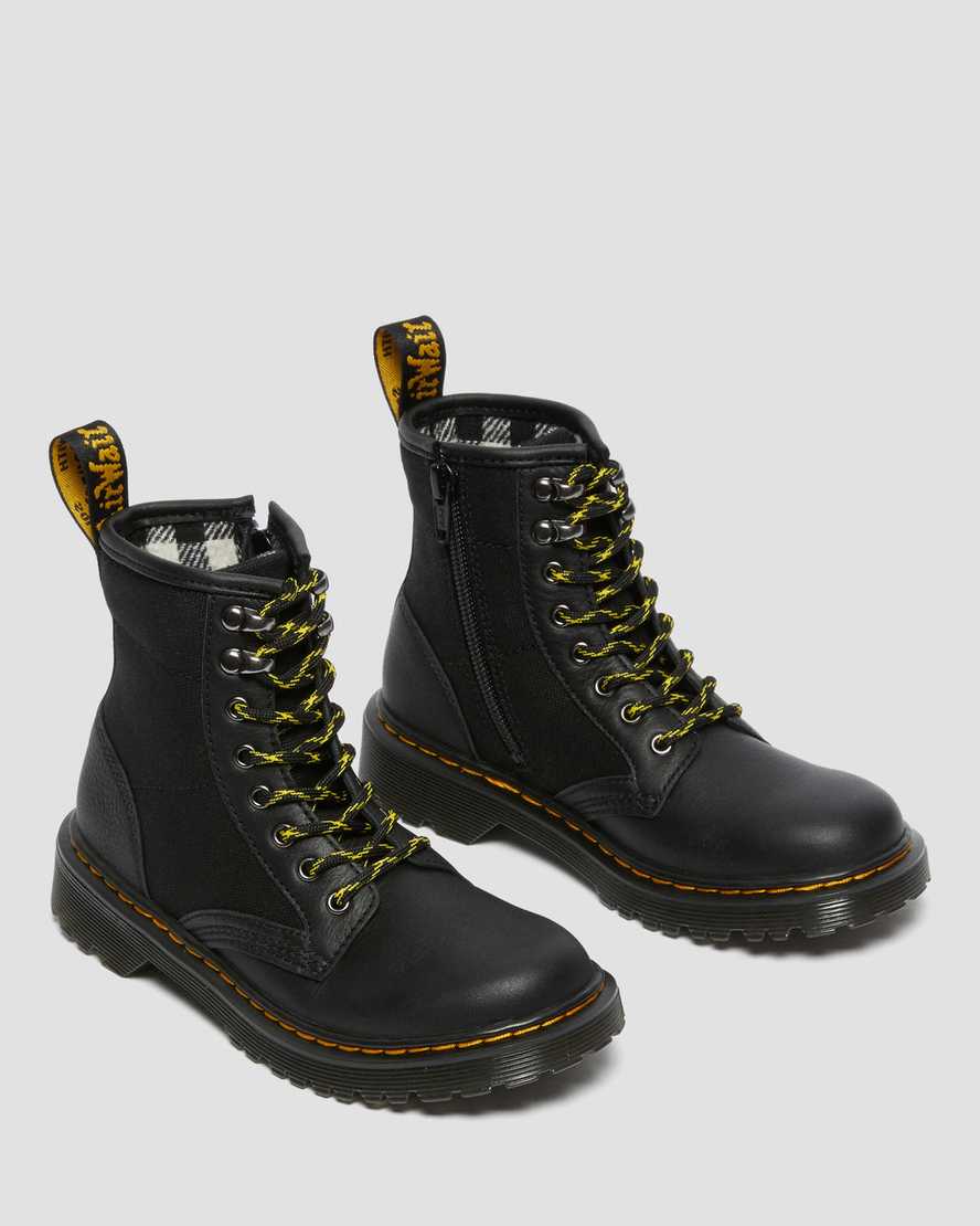 https://i1.adis.ws/i/drmartens/26985001.88.jpg?$large$Junior 1460 Panel Canvas and Leather Lace Up Boots | Dr Martens