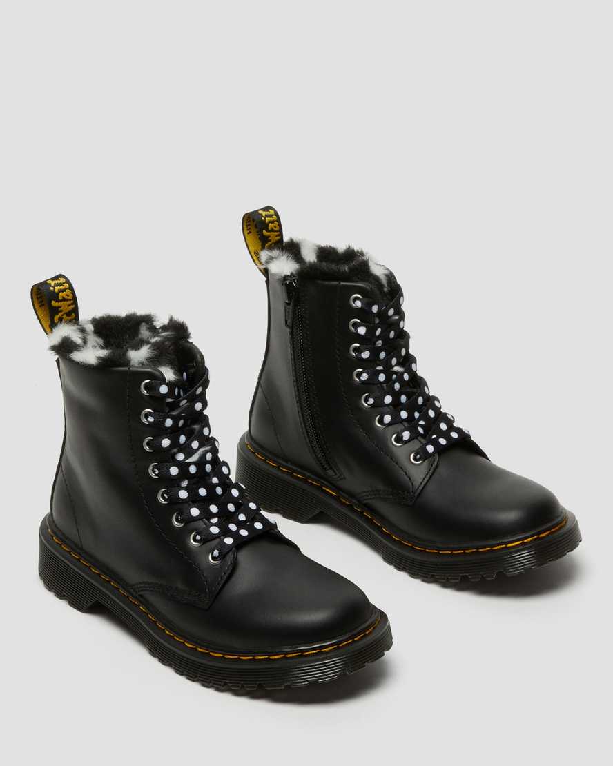 https://i1.adis.ws/i/drmartens/26995001.88.jpg?$large$Junior 1460 Serena Faux Fur Lined Leather Lace Up Boots | Dr Martens