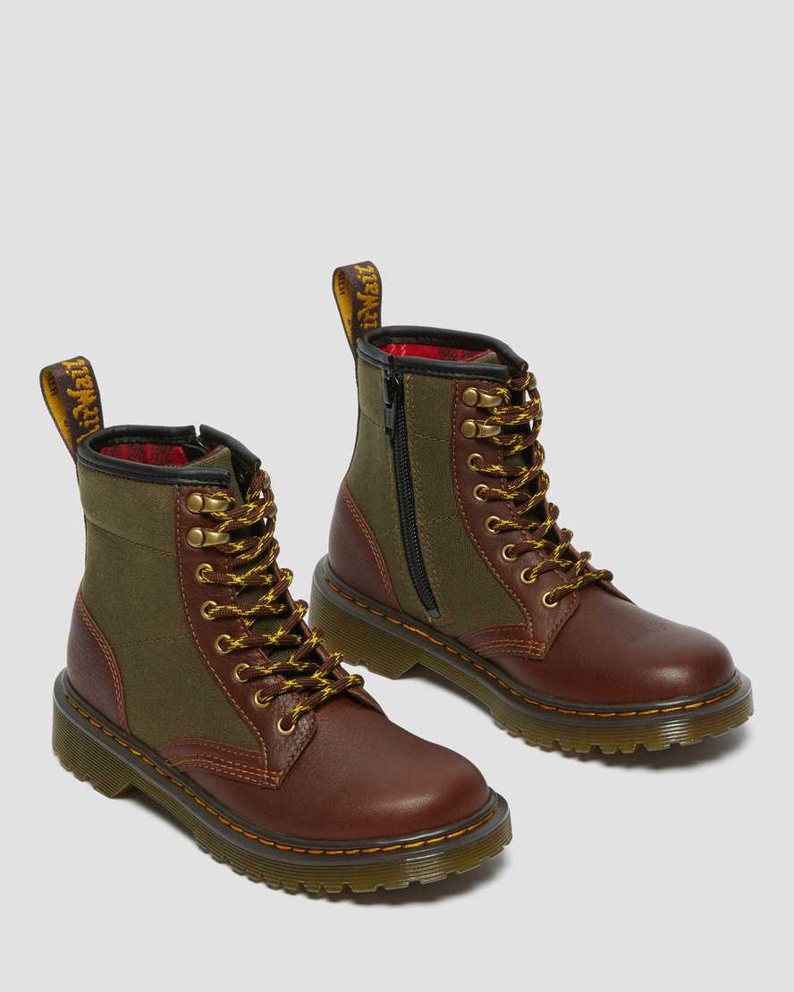 https://i1.adis.ws/i/drmartens/27062849.88.jpg?$large$Junior 1460 Panel Canvas and Leather Lace Up Boots | Dr Martens