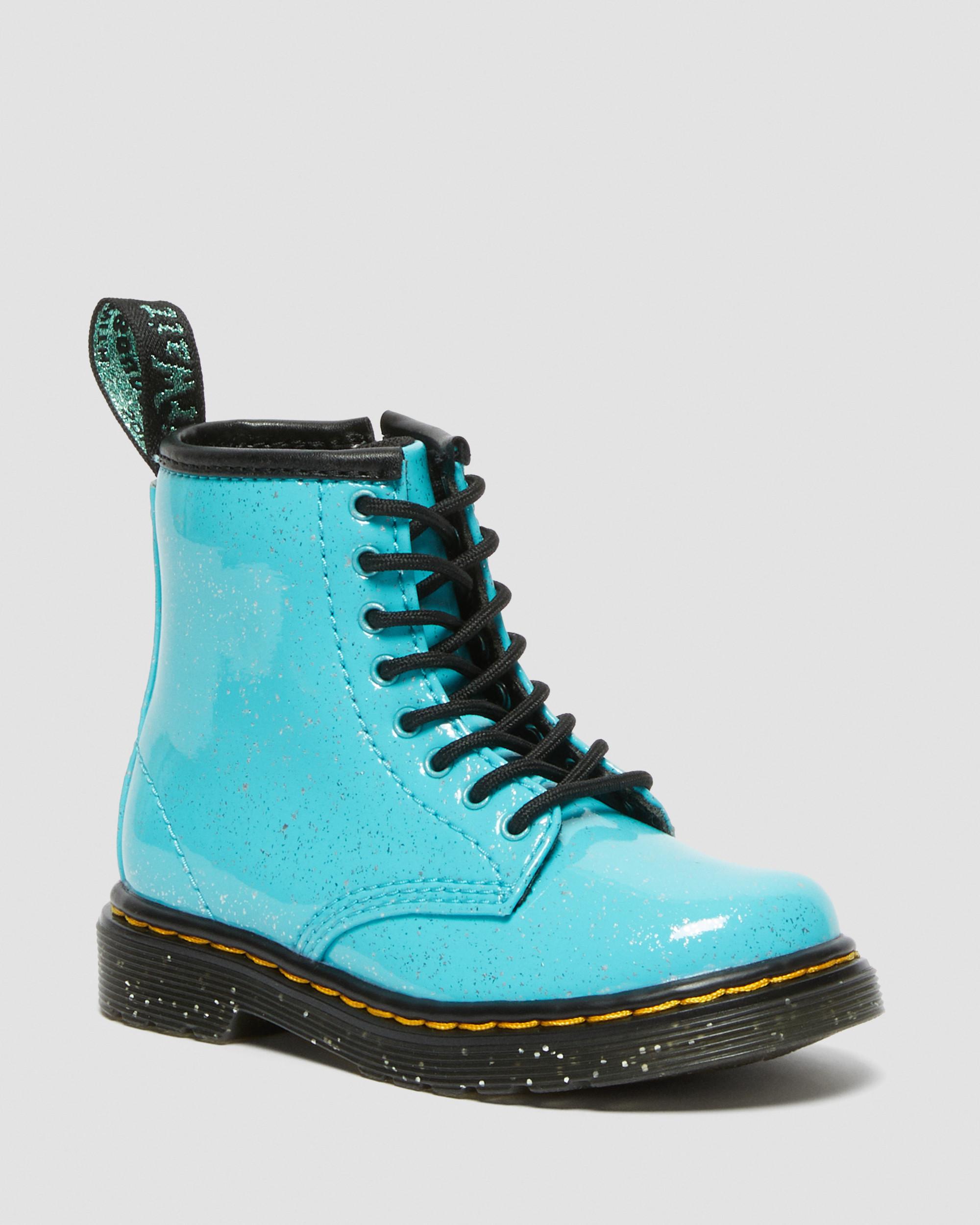 doc martens blue glitter boots