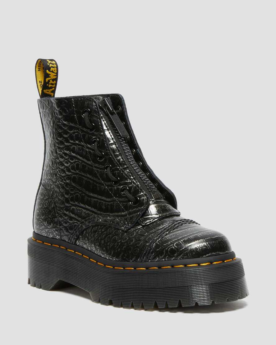Sinclair Croc Emboss Leather Platform BootsSinclair Croc Emboss Leather Platform Boots | Dr Martens