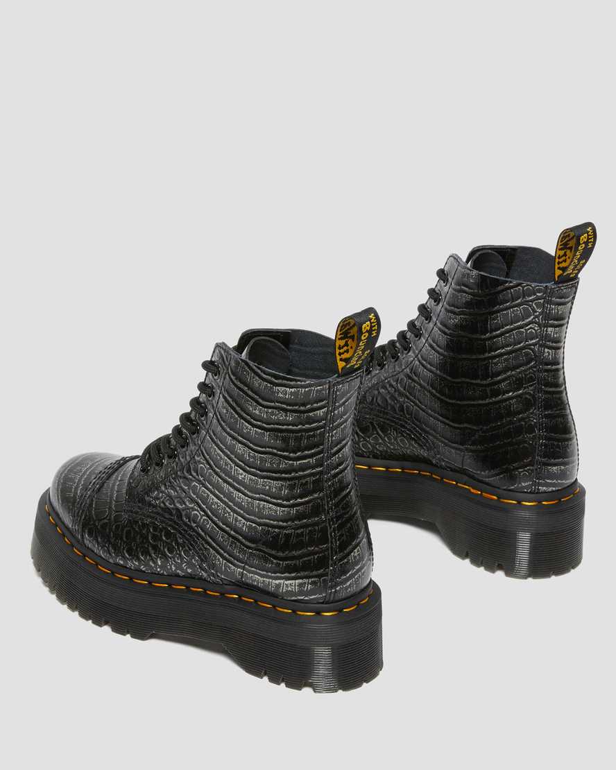 Sinclair Croc Emboss Leather Platform BootsSinclair Croc Emboss Leather Platform Boots | Dr Martens
