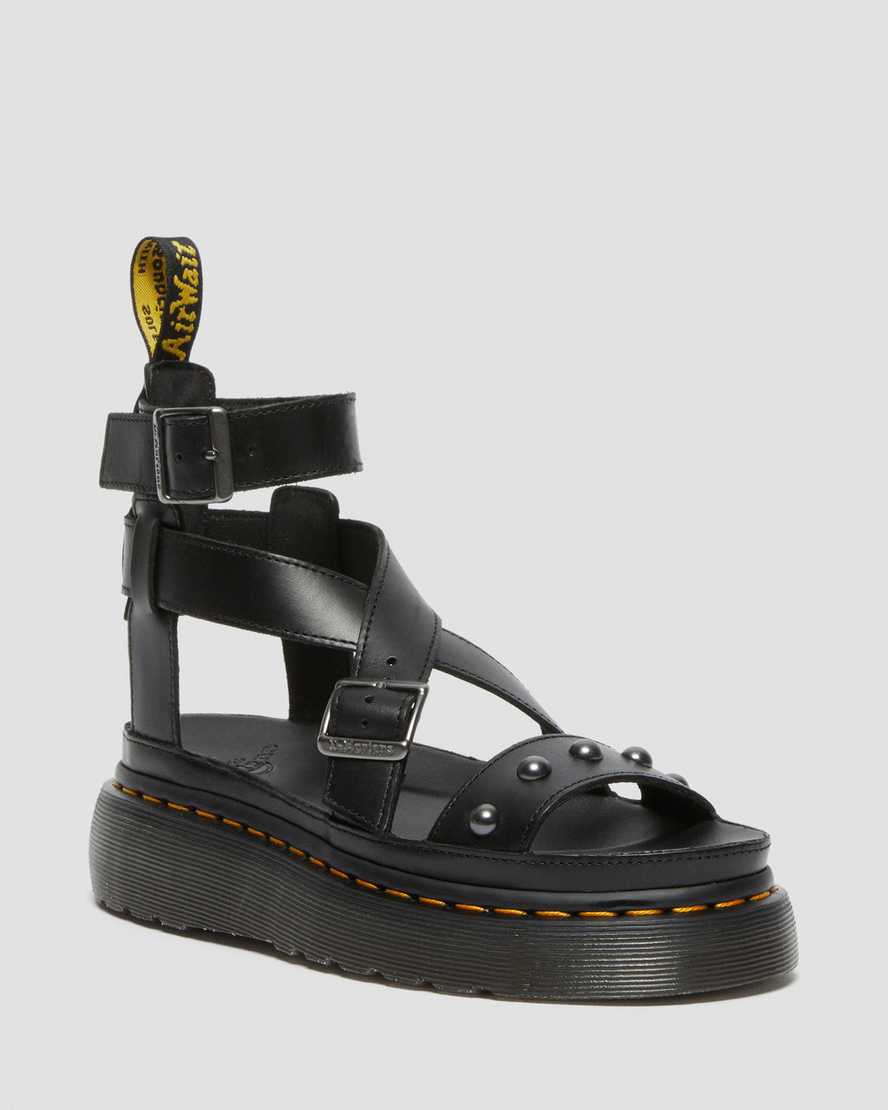 Dr. Martens Imojeen Brando Leather Stud Platform Sandals In Black ...