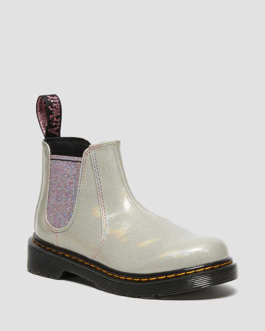 Dr. Martens Junior's 2976 Sparkle Rays Chelsea Boots In Silver