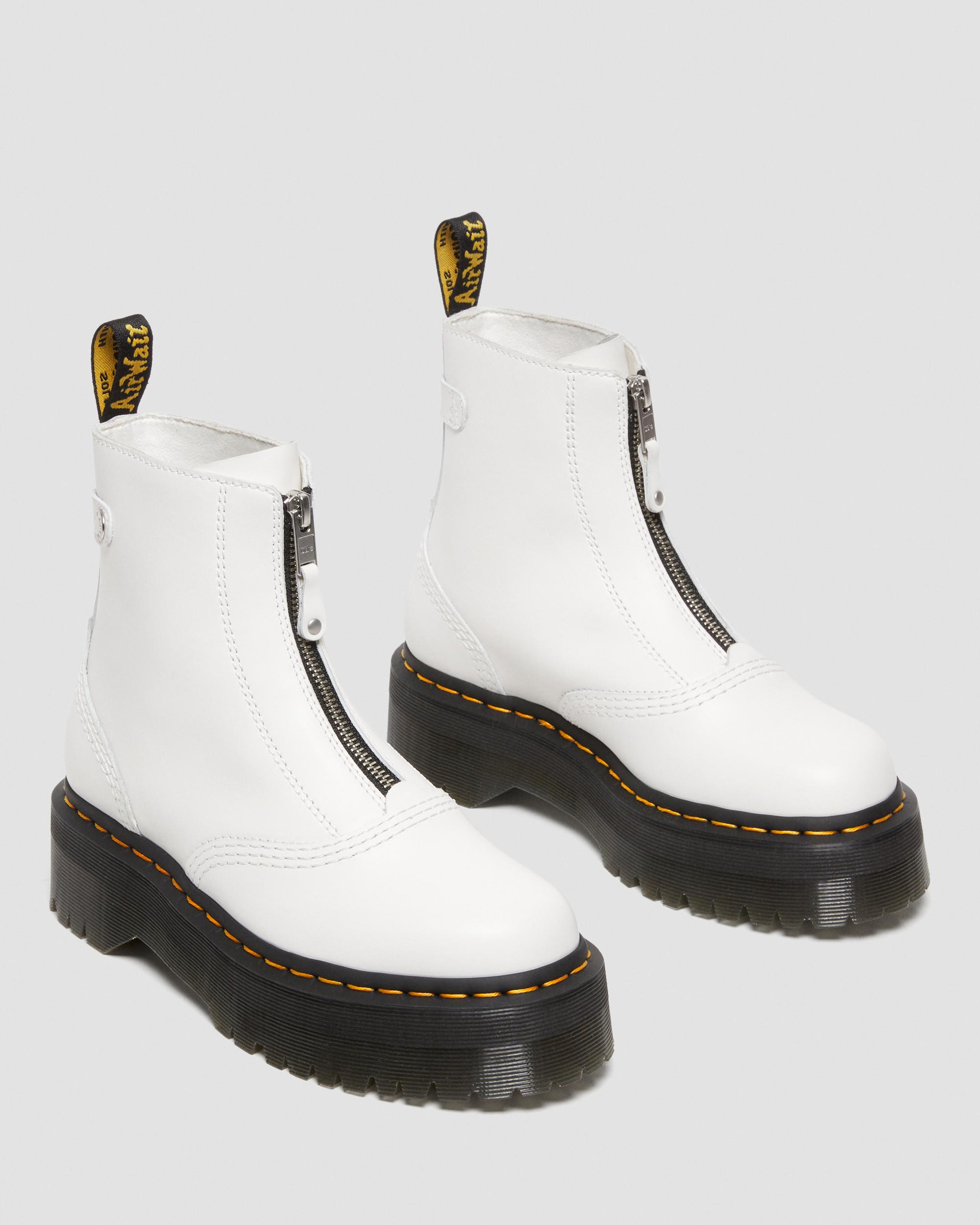 Jetta Zipped Leather Platform Boots | Dr. Martens