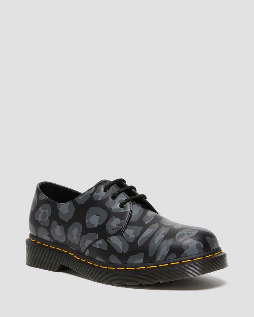 DR MARTENS 1461 Distorted Leopard Print Oxford Shoes