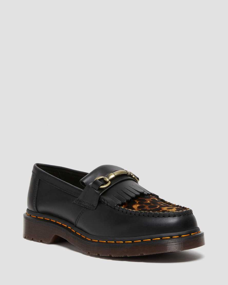 Dr. Martens Adrian Snaffle Hair On Loafers Shoes In Black