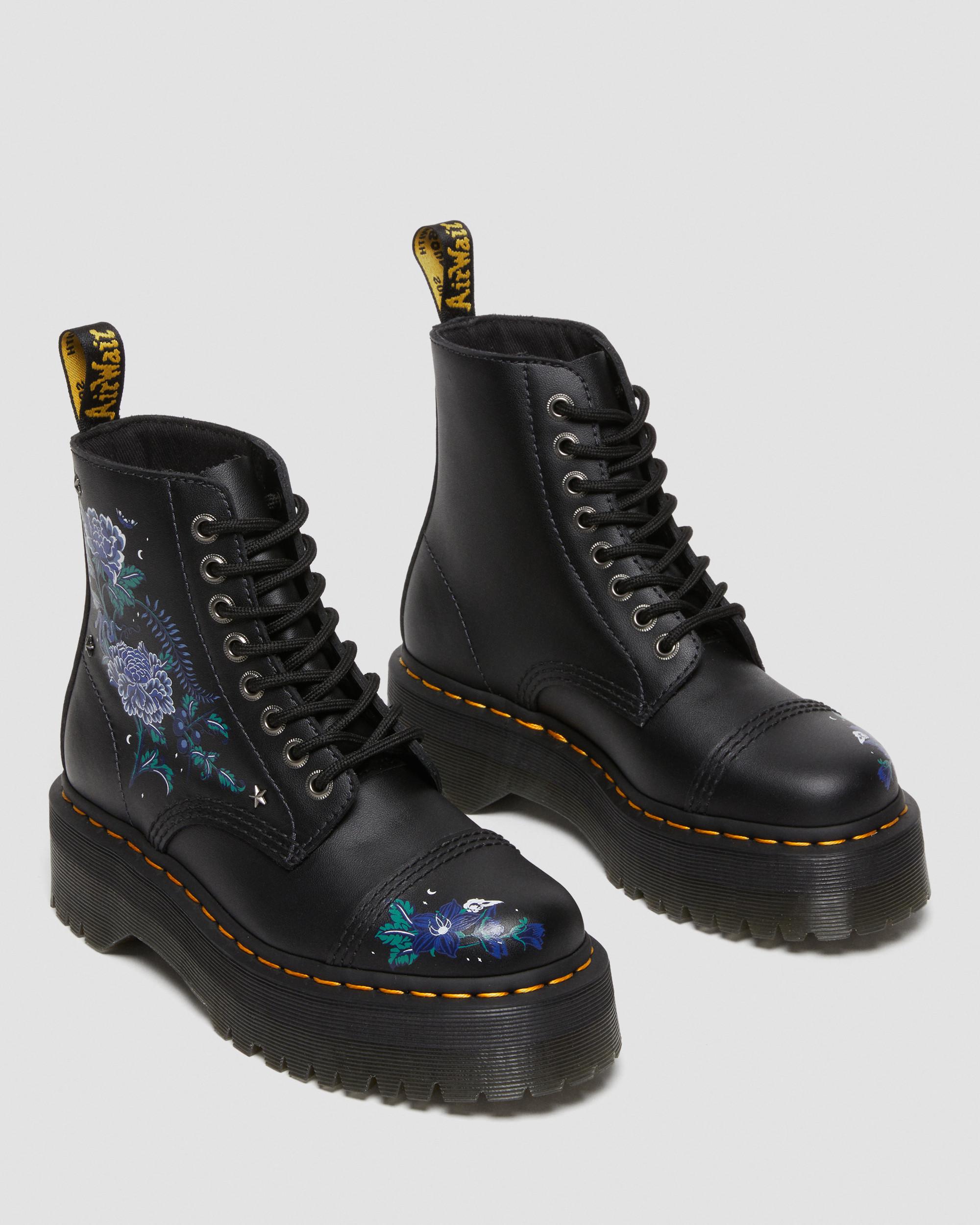 Sinclair Mystic Floral Leather Platform Boots | Dr. Martens