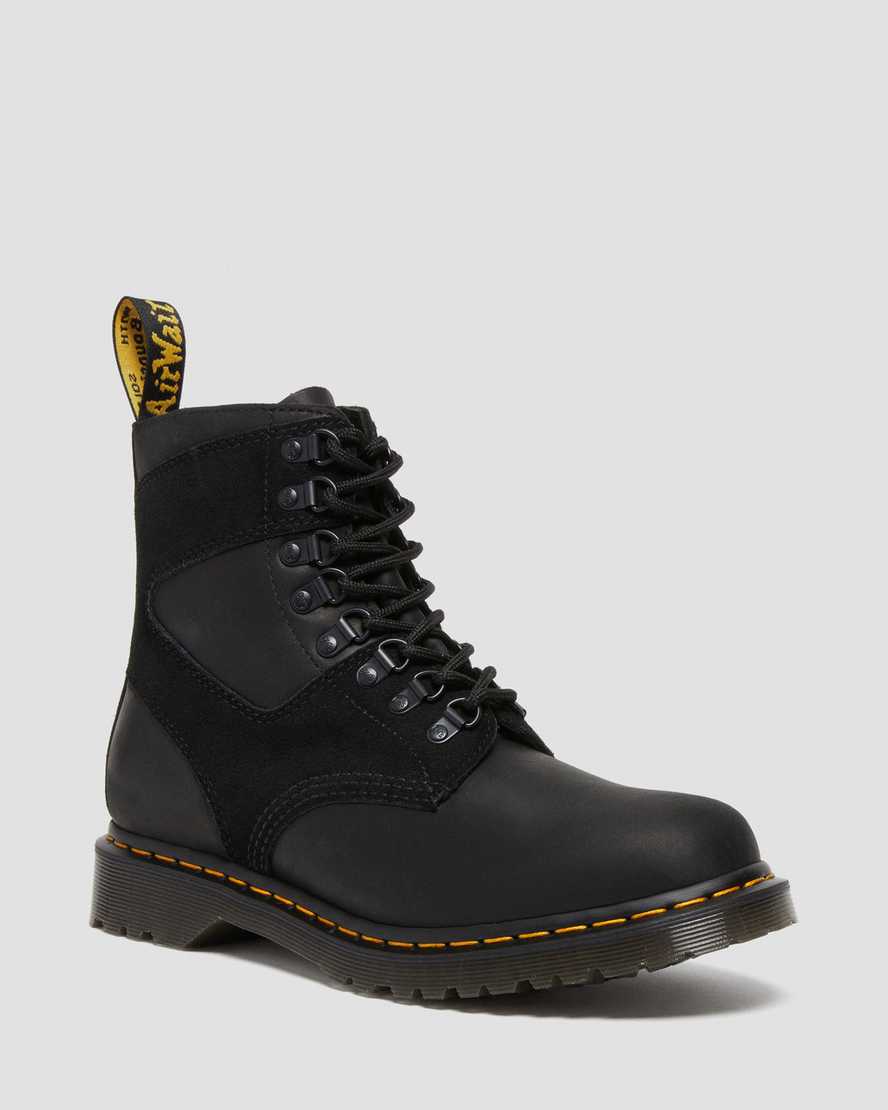 DR. MARTENS' 1460 PASCAL LEATHER & SUEDE LACE UP BOOTS