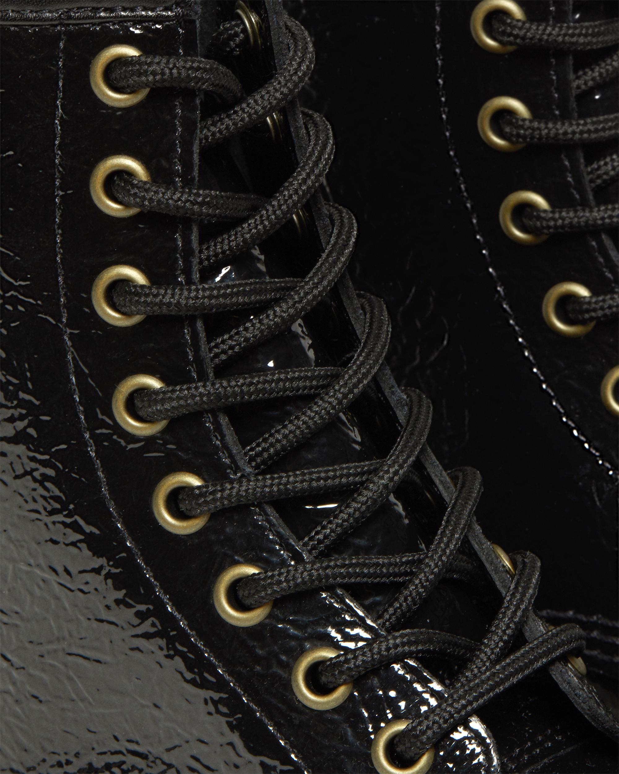 Dr. Martens 1460 Women's Distressed Patent Leather Boots In Black