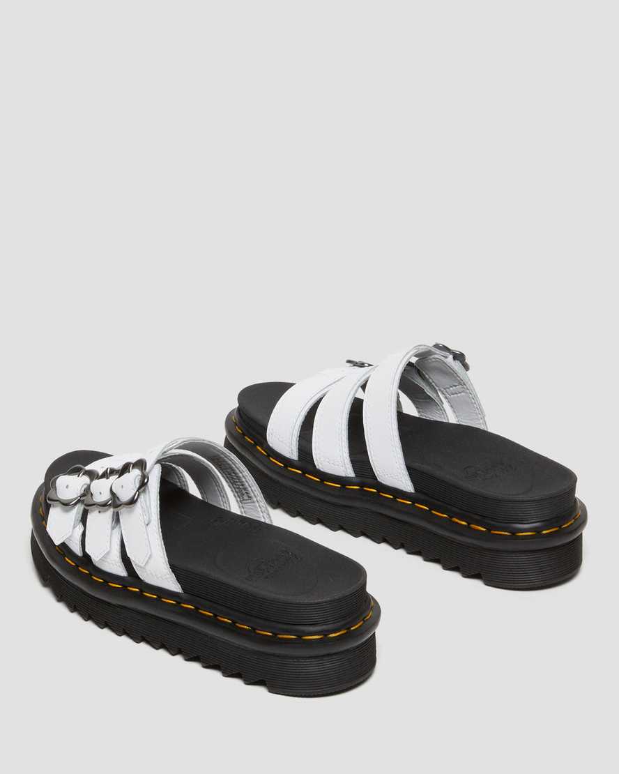 Blaire Flower Buckle Leather Slide SandalsBlaire Flower Buckle Leather Slide Sandals Dr. Martens