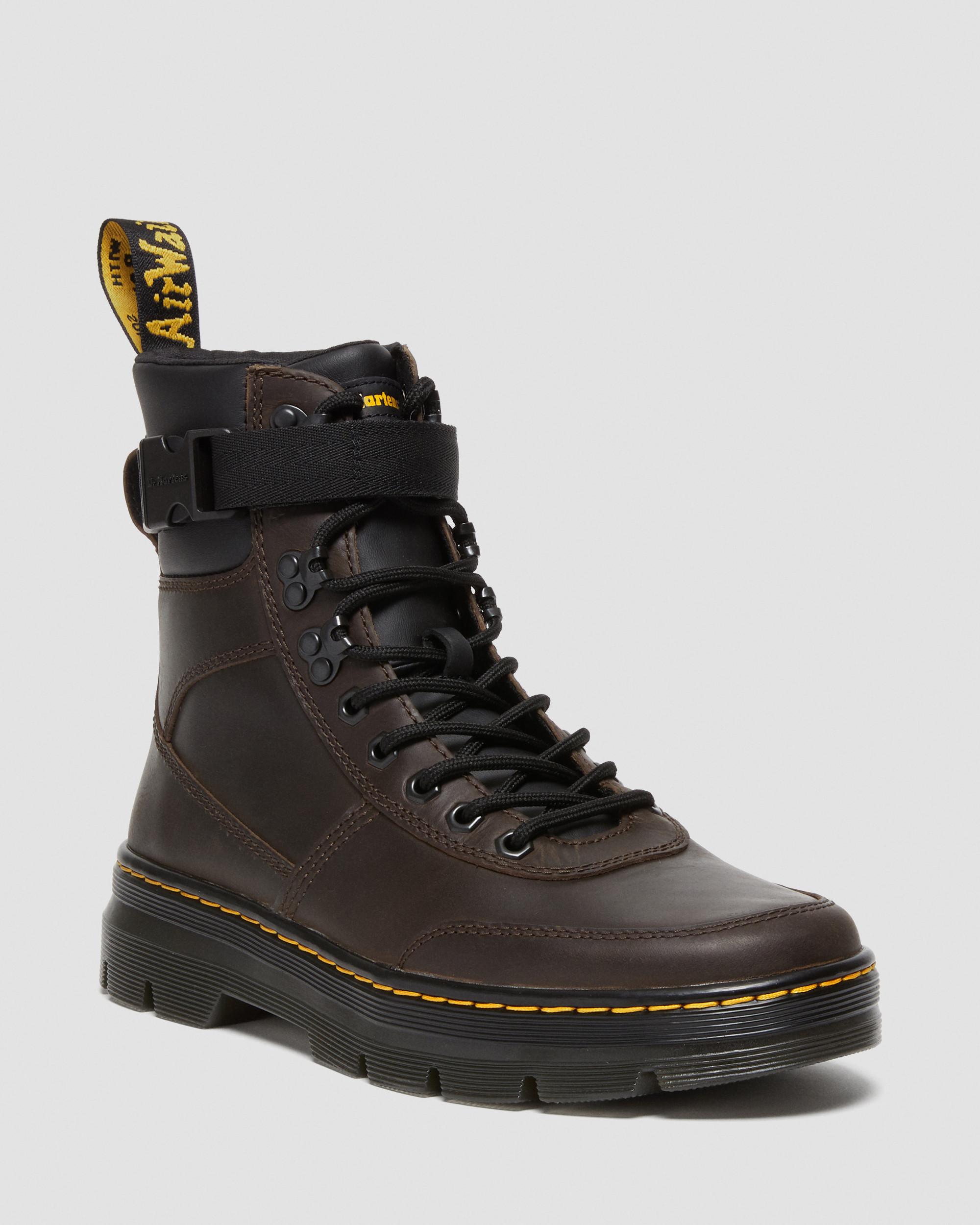 Dr. Martens' Combs Tech Crazy Horse Leather Casual Boots In Braun