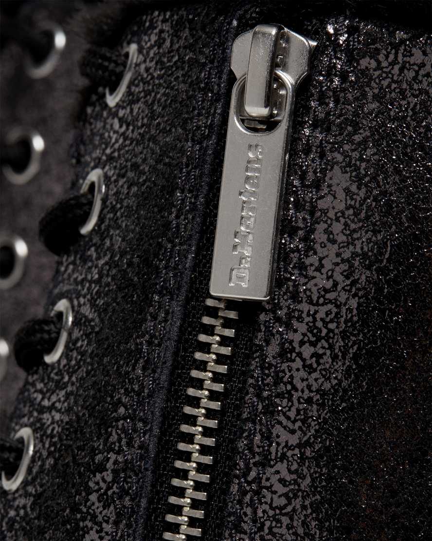 Jadon Faux Fur-Lined Metallic Leather Platform Boots | Dr. Martens