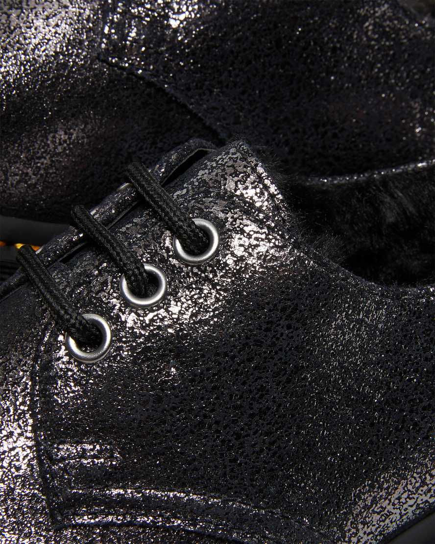 1461 Faux Fur-Lined Metallic Leather Platform Shoes1461 Faux Fur-Lined Metallic Leather Platform Shoes Dr. Martens