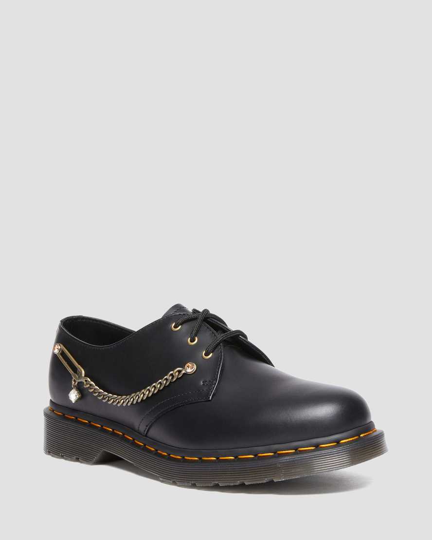 Dr. Martens 1461 Swarovski Leather Oxford Shoes In Black